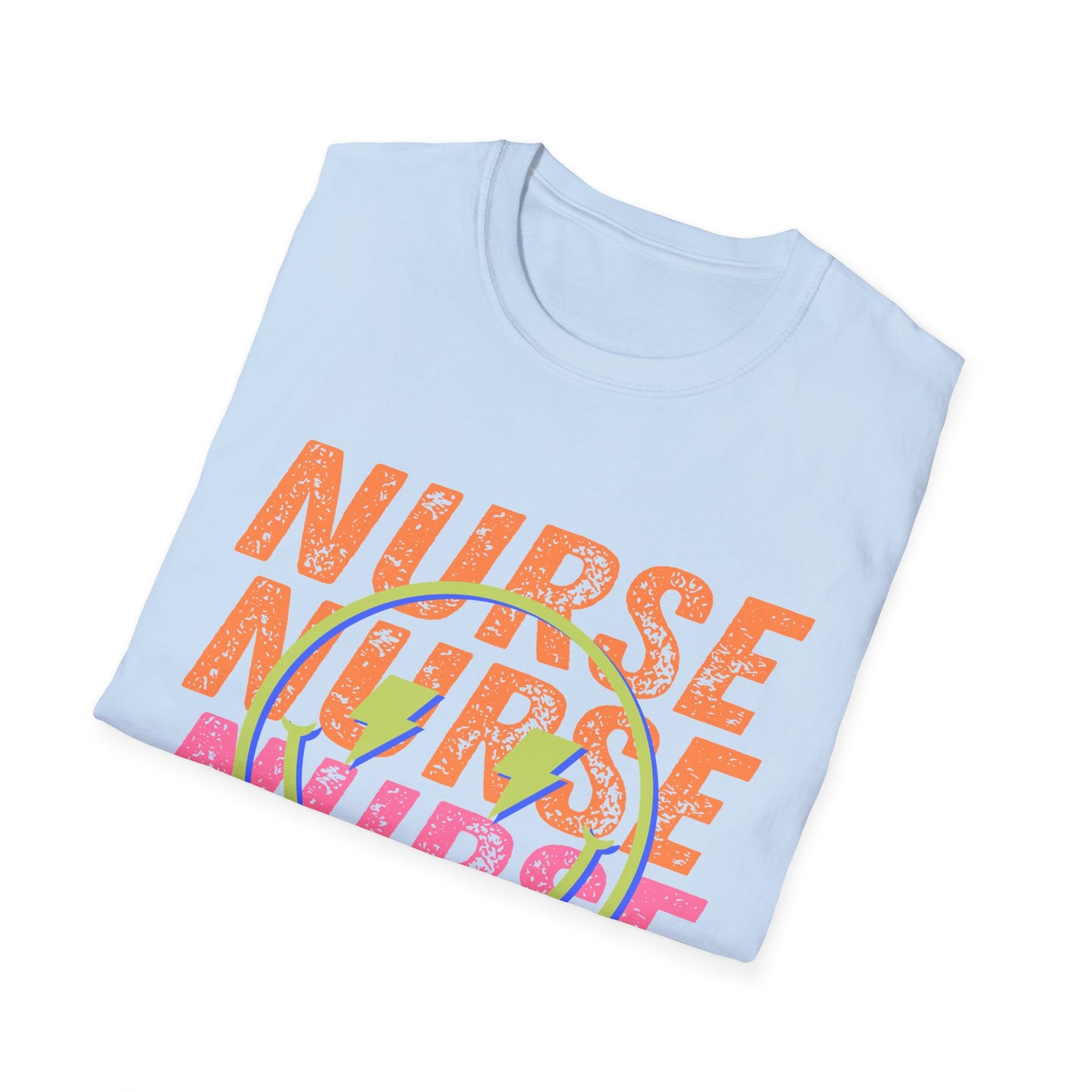 Nurse Repeat Circle Graphic T-Shirt — Colorful Floral Nurse Tee