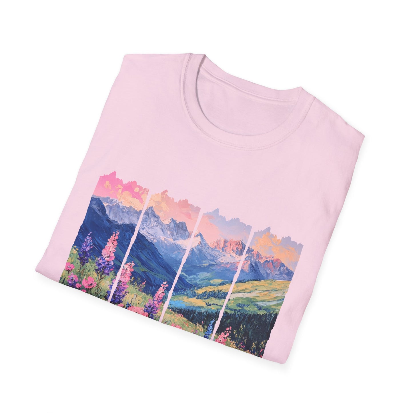 Mountain Wildflower T-Shirt — Scenic Sunrise Landscape Tee