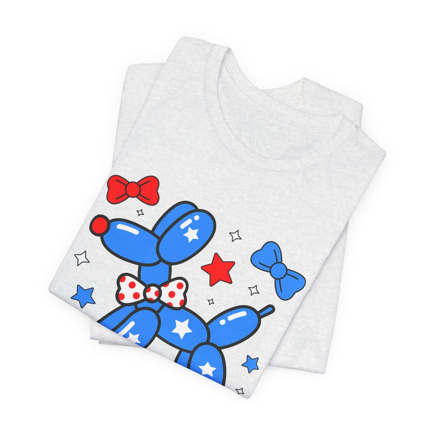 Party in the USA Balloon Dog Tee – Patriotic 4th of July Graphic T-Shirt