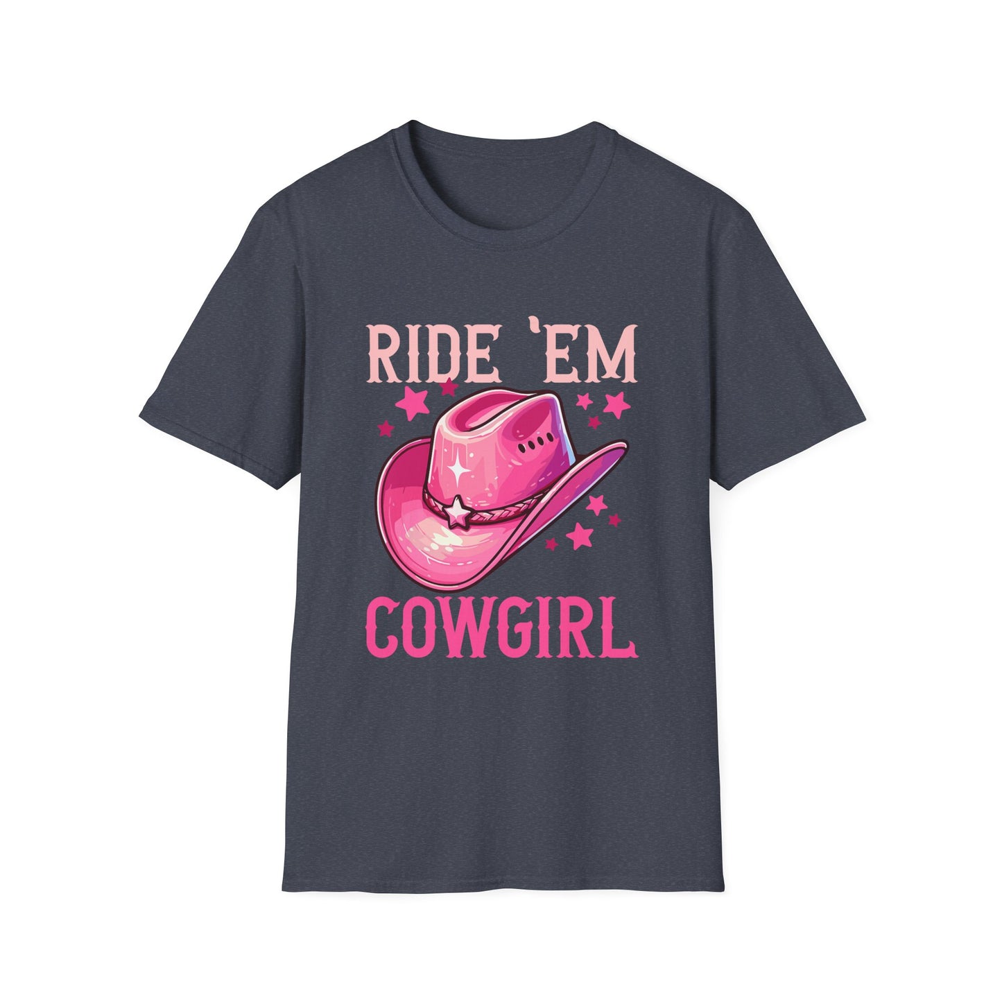 Ride 'Em Cowgirl T-Shirt — Pink Cowboy Hat Graphic Tee