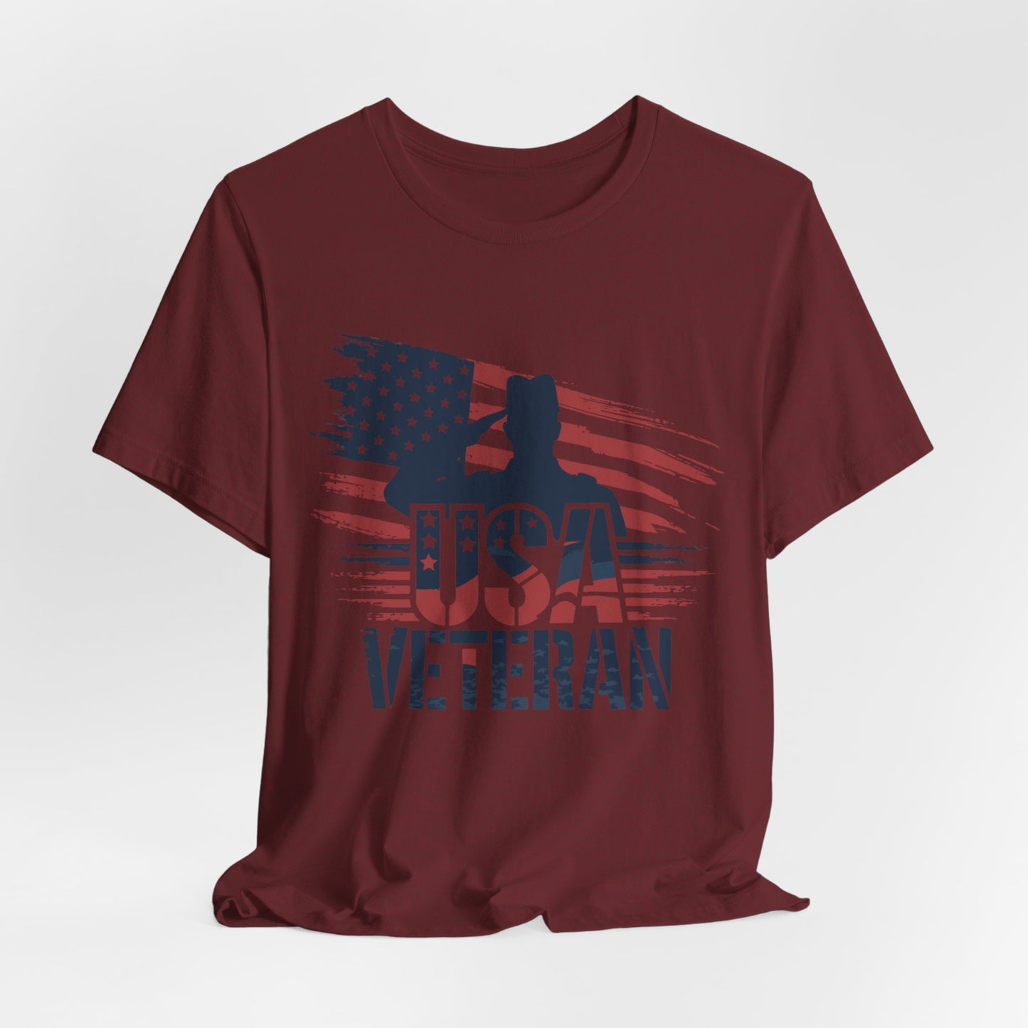 USA Veteran T-Shirt – American Flag Silhouette Patriotic Tee