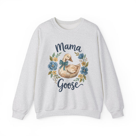 Mama Goose Crewneck Sweatshirt – Floral Duckling Mom Cozy Pullover