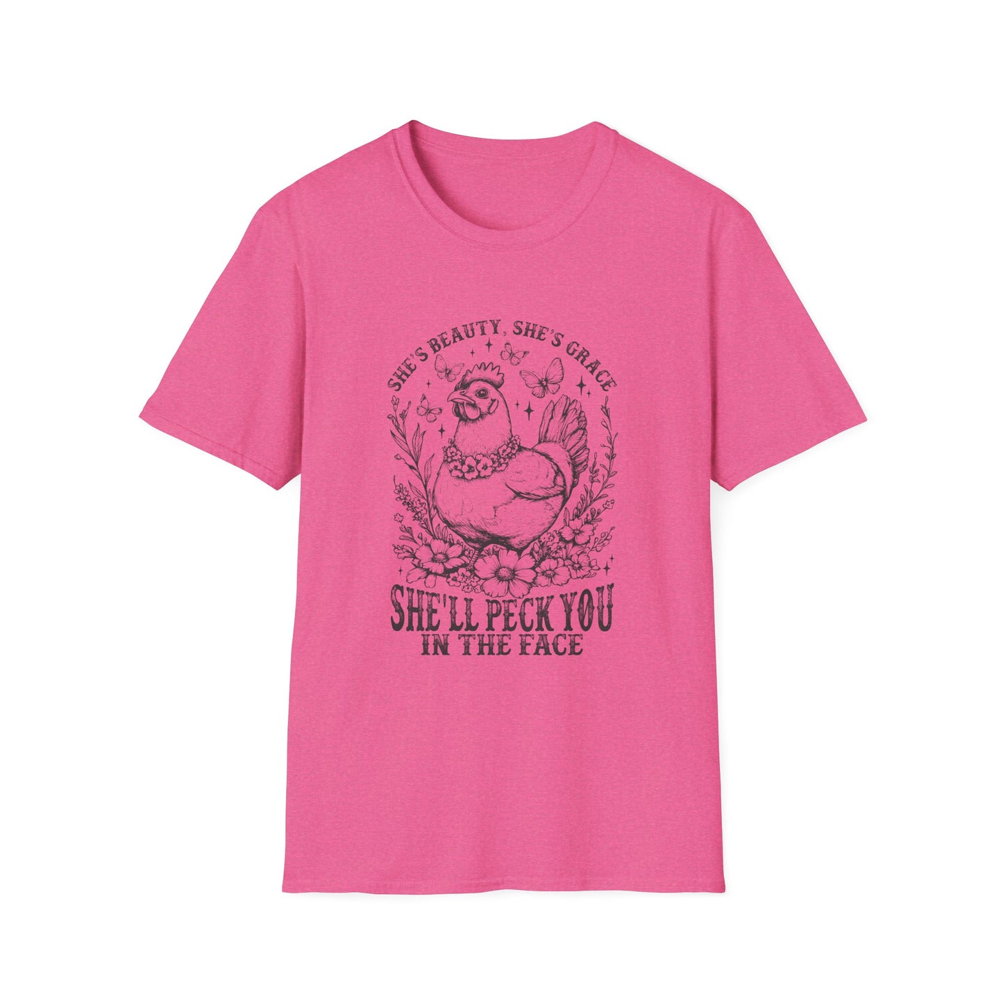 She'll Peck You In The Face Chicken T-Shirt – Funny Farmyard Hen Graphic Tee