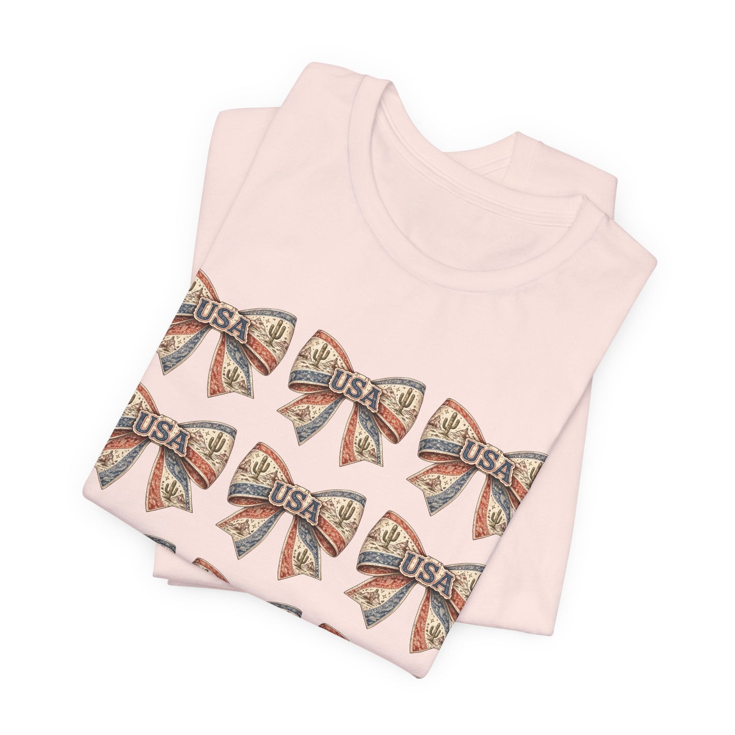 USA Patriotic Bow Pattern T-Shirt