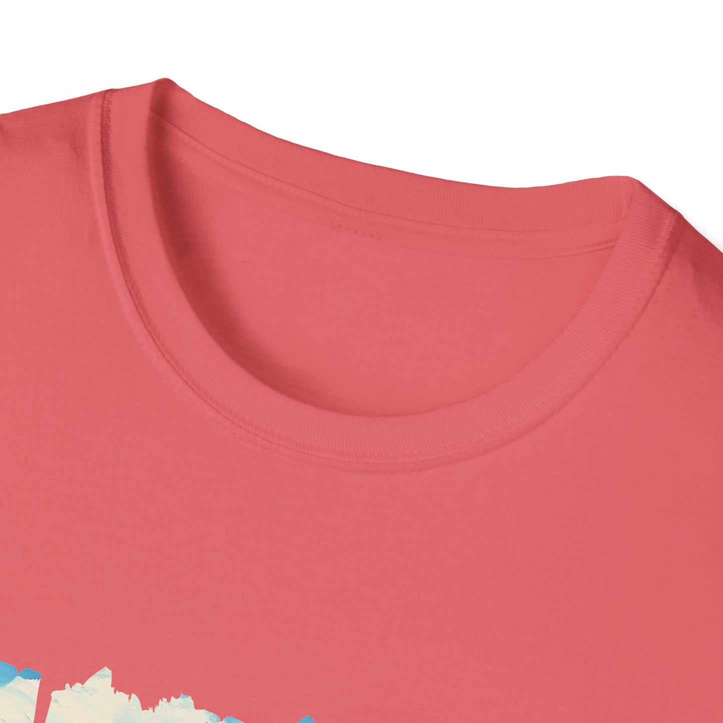 Scenic Chapel Landscape T-Shirt — Countryside Floral Mountain Art Tee