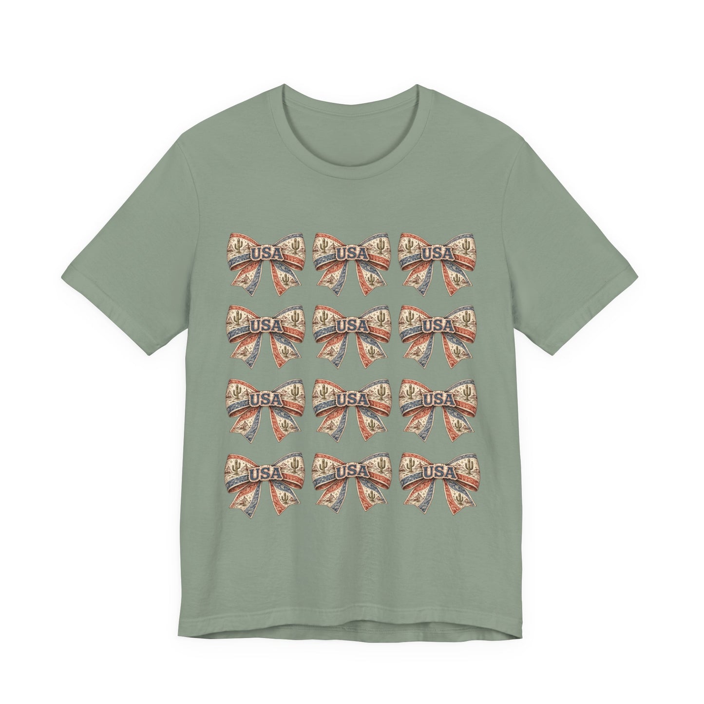USA Patriotic Bow Pattern T-Shirt