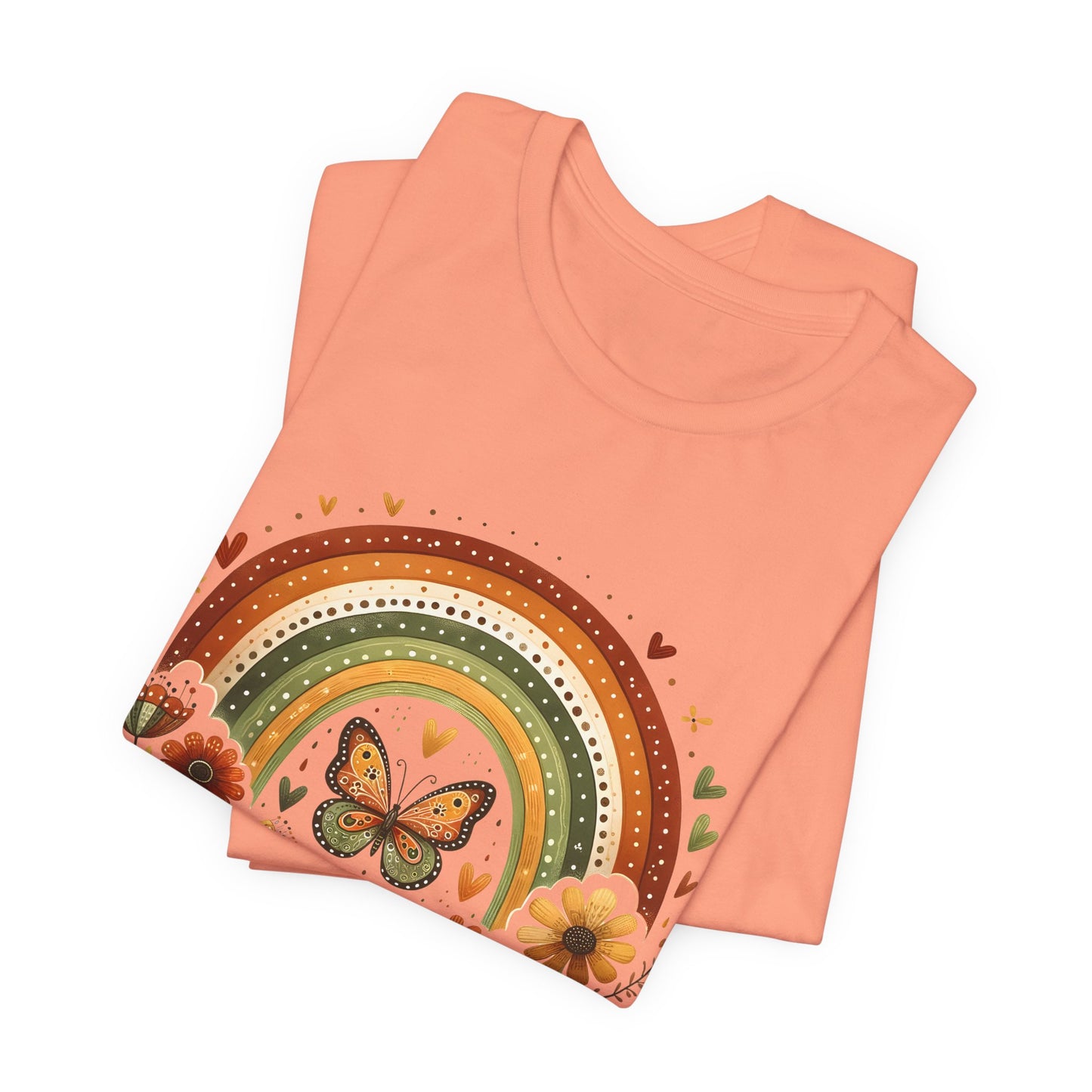 Believe In Yourself Butterfly Tee — Retro Rainbow Floral Inspirational T‑Shirt