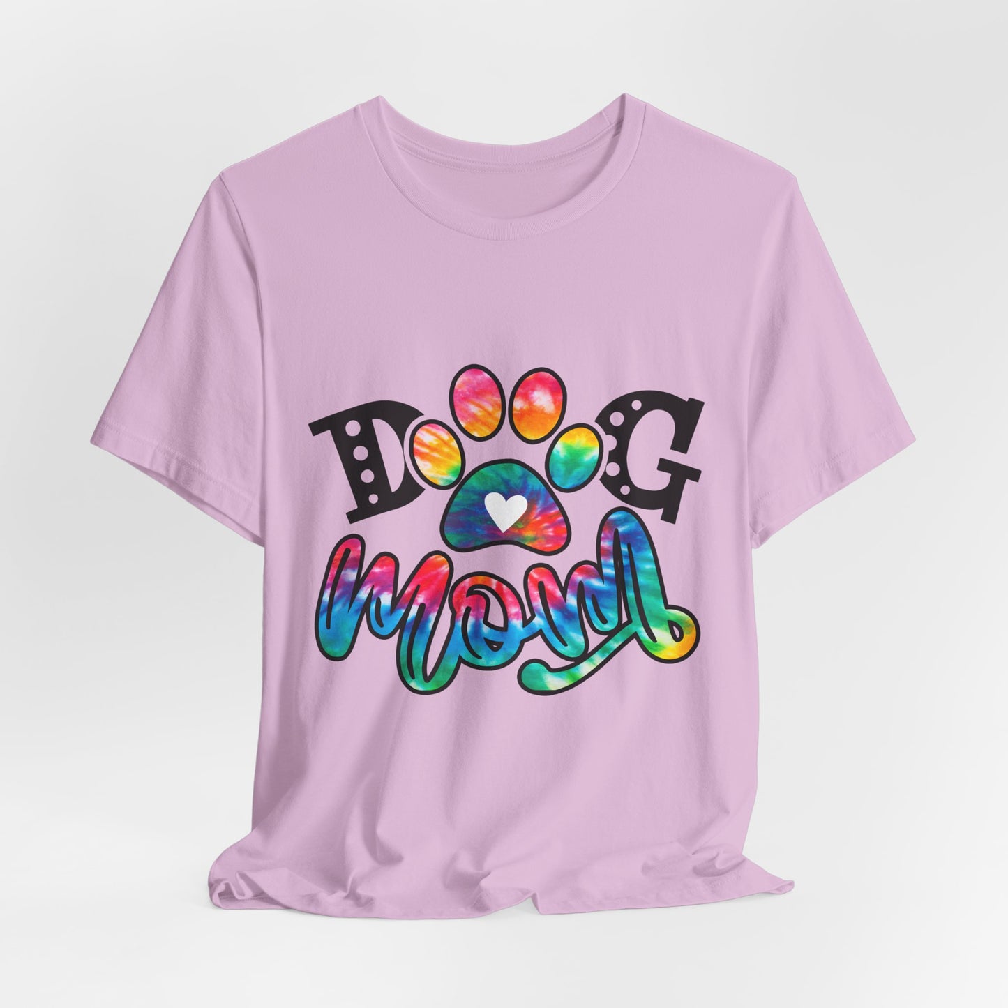 Dog Mom T-Shirt - Colorful Rainbow Paw Design