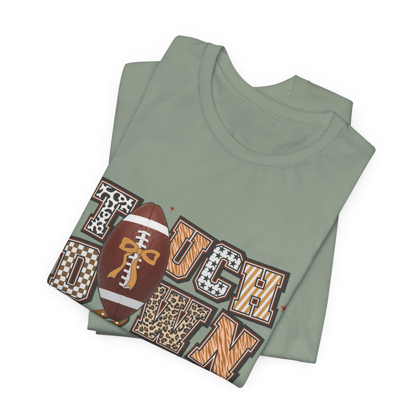 Touchdown Season Football T-Shirt — Retro Brown Leopard Print Design