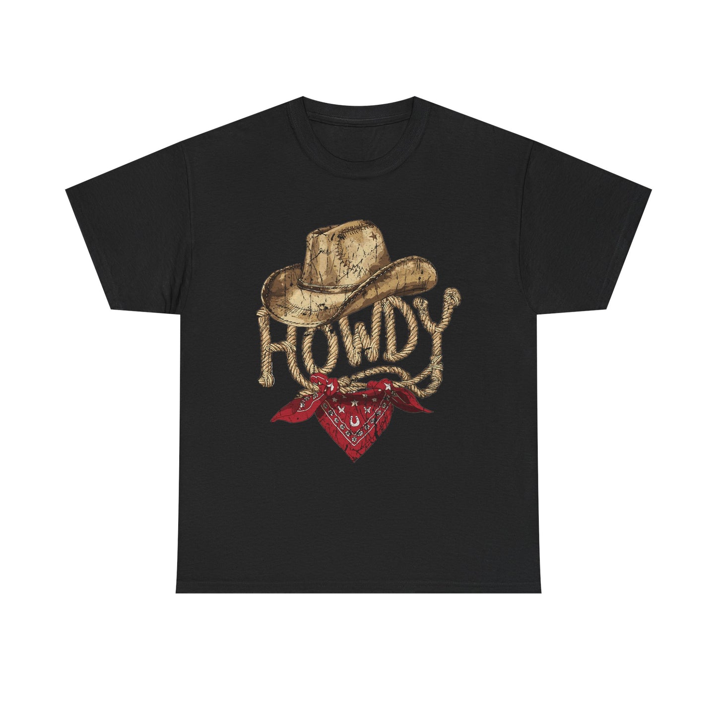 Howdy Cowboy Tee — Vintage Western Hat & Bandana Graphic