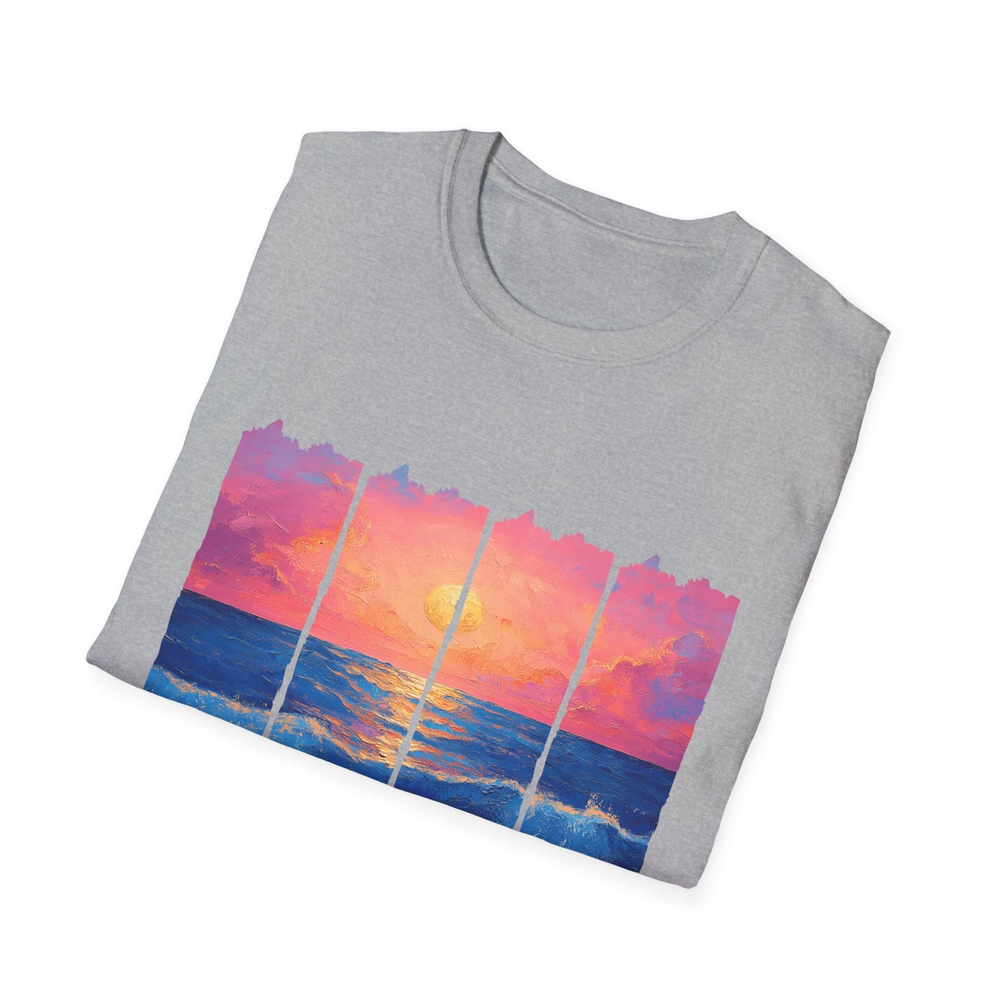 Sunset Ocean Panels T-Shirt — Inspirational Beach Sunset Graphic