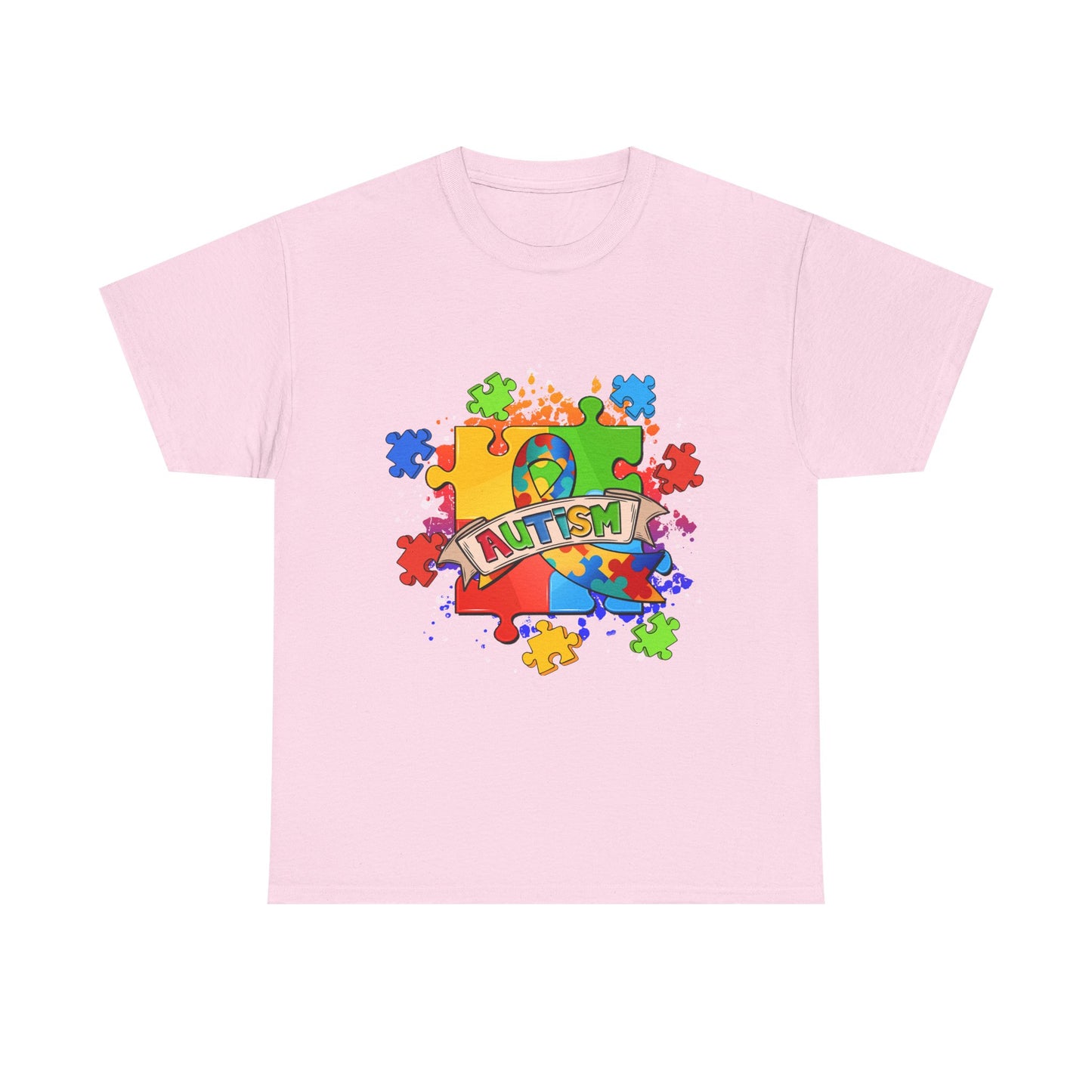 Autism Awareness Puzzle Tee – Colorful 'Autism' Ribbon Design