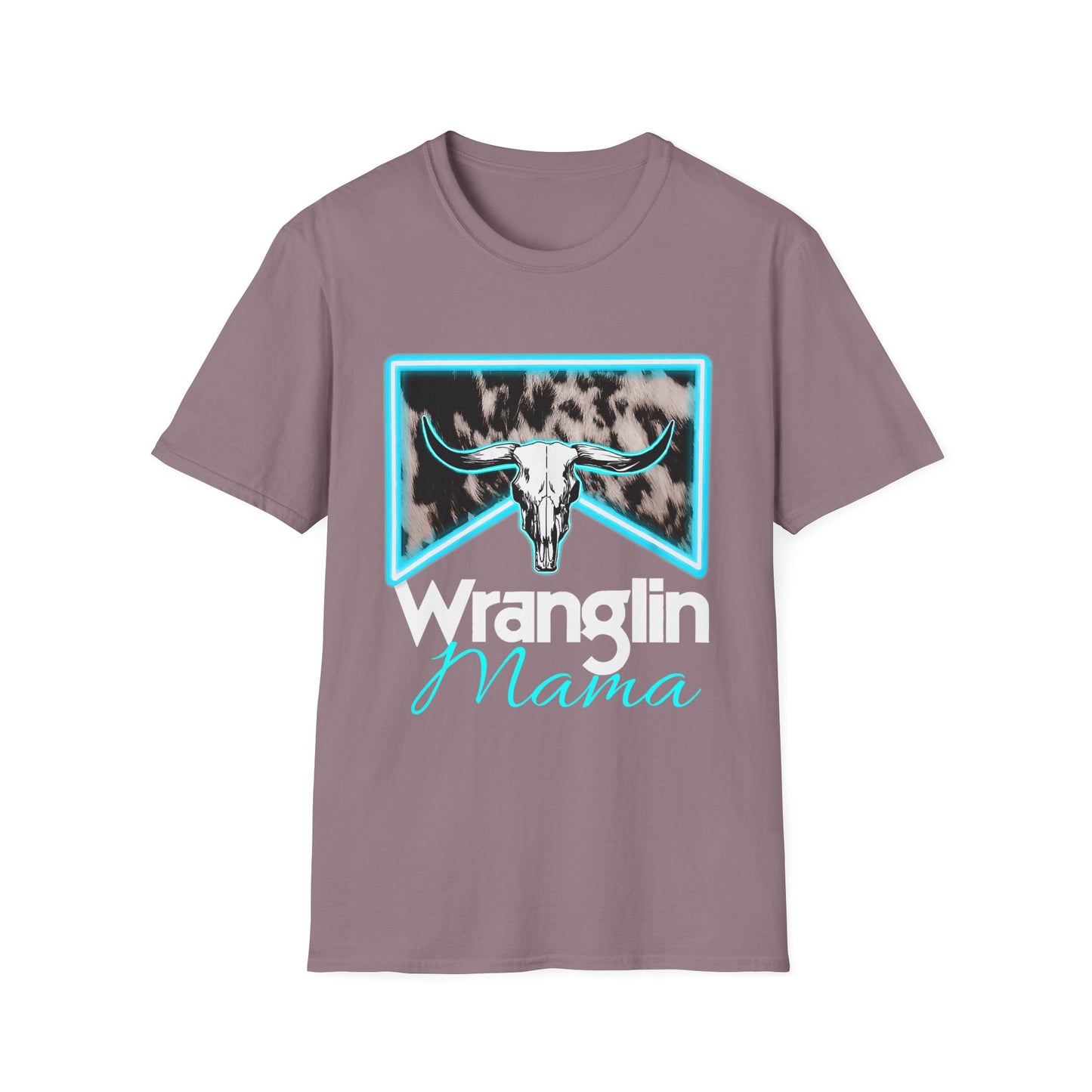 Wranglin Mama Tee — Western Cow Skull Graphic T-Shirt for Moms