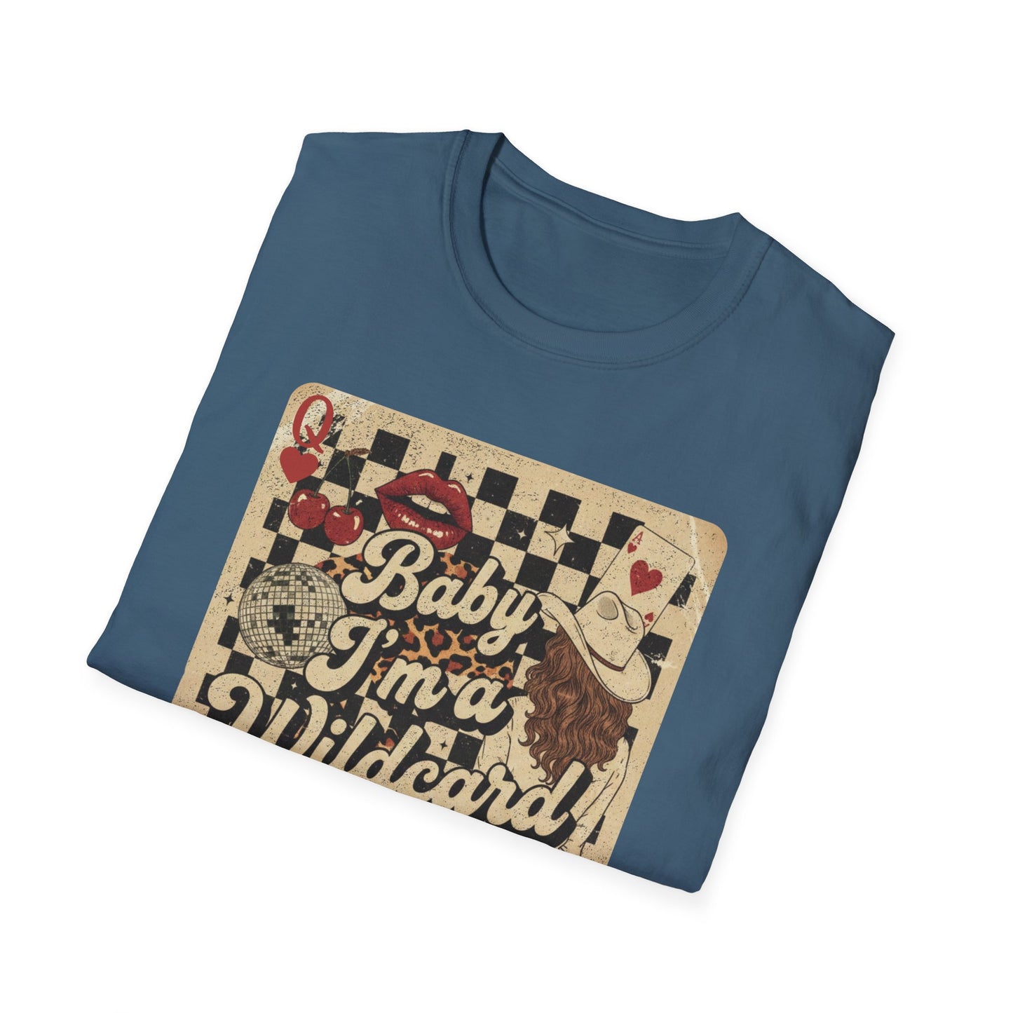 Wildcard Vintage Playing Card T-Shirt — “Baby I’m a Wildcard” Retro Casino Tee
