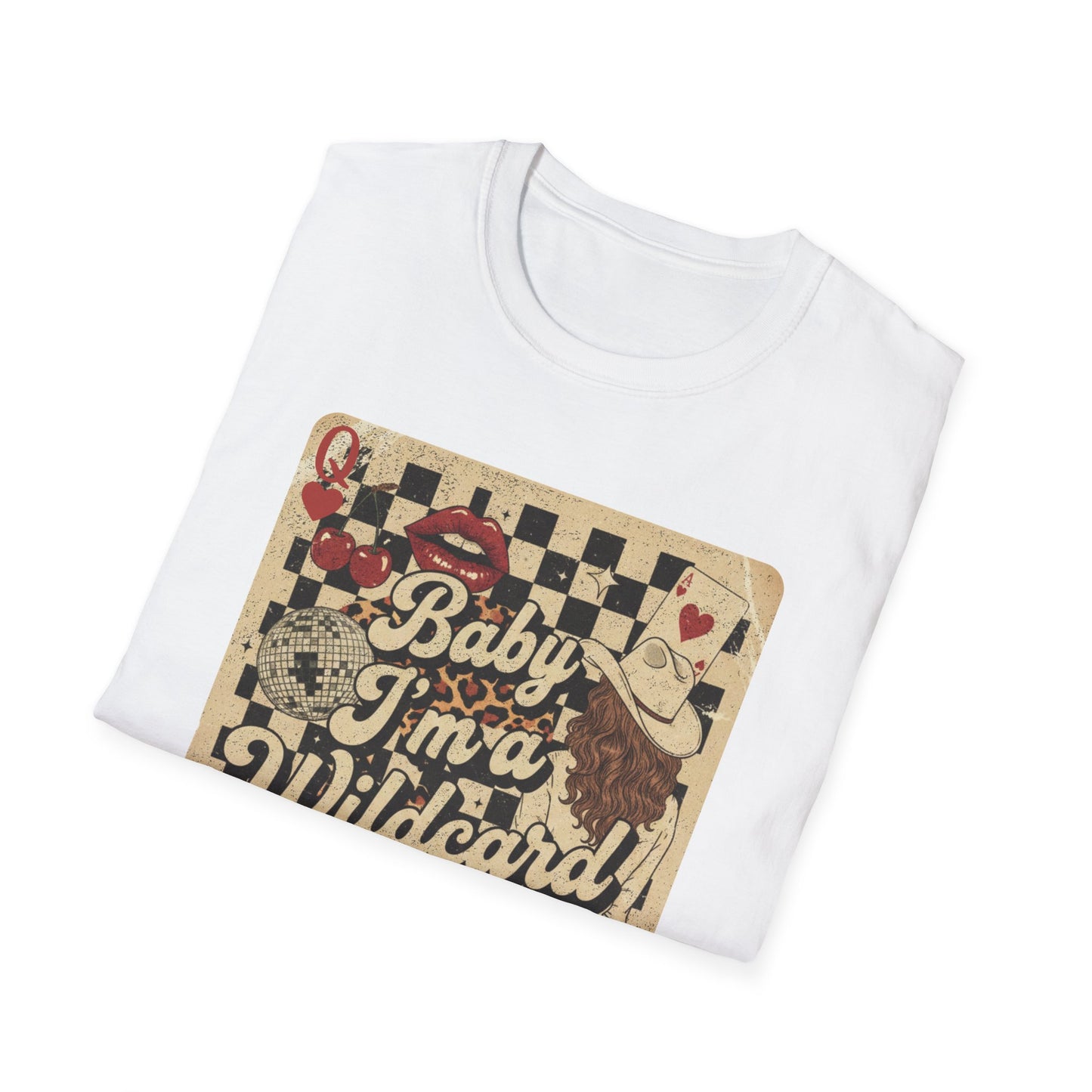 Wildcard Vintage Playing Card T-Shirt — “Baby I’m a Wildcard” Retro Casino Tee