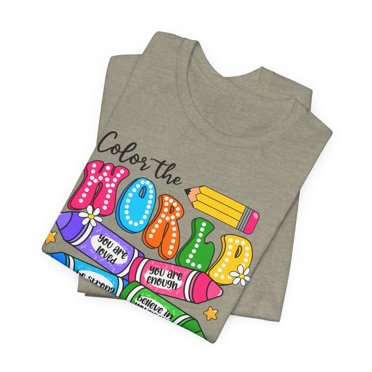 Color the World with Kindness T-Shirt — Kids & Teachers Positive Message Tee