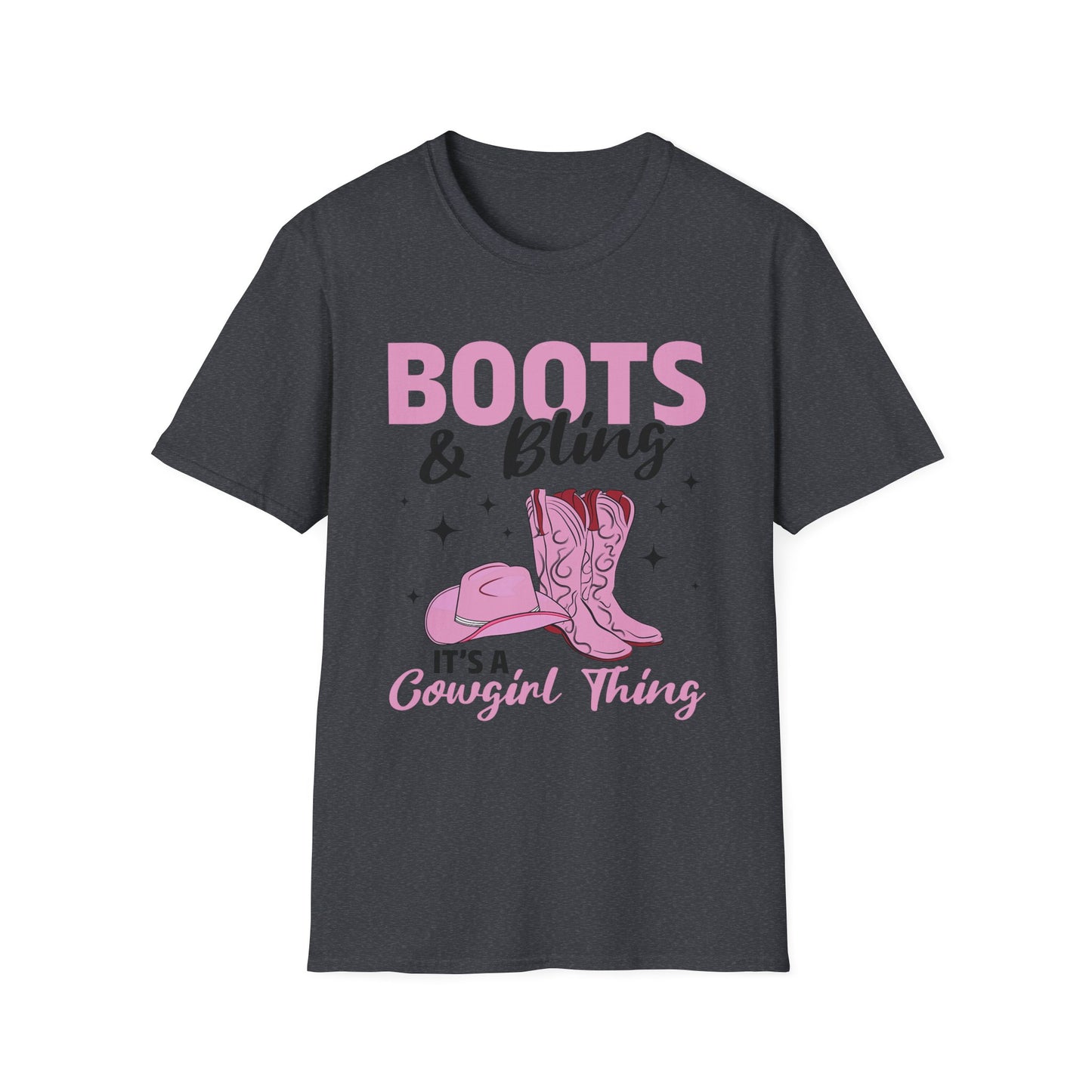 Boots & Bling Cowgirl T-Shirt — 'It's a Cowgirl Thing' Pink Cowboy Boots Tee