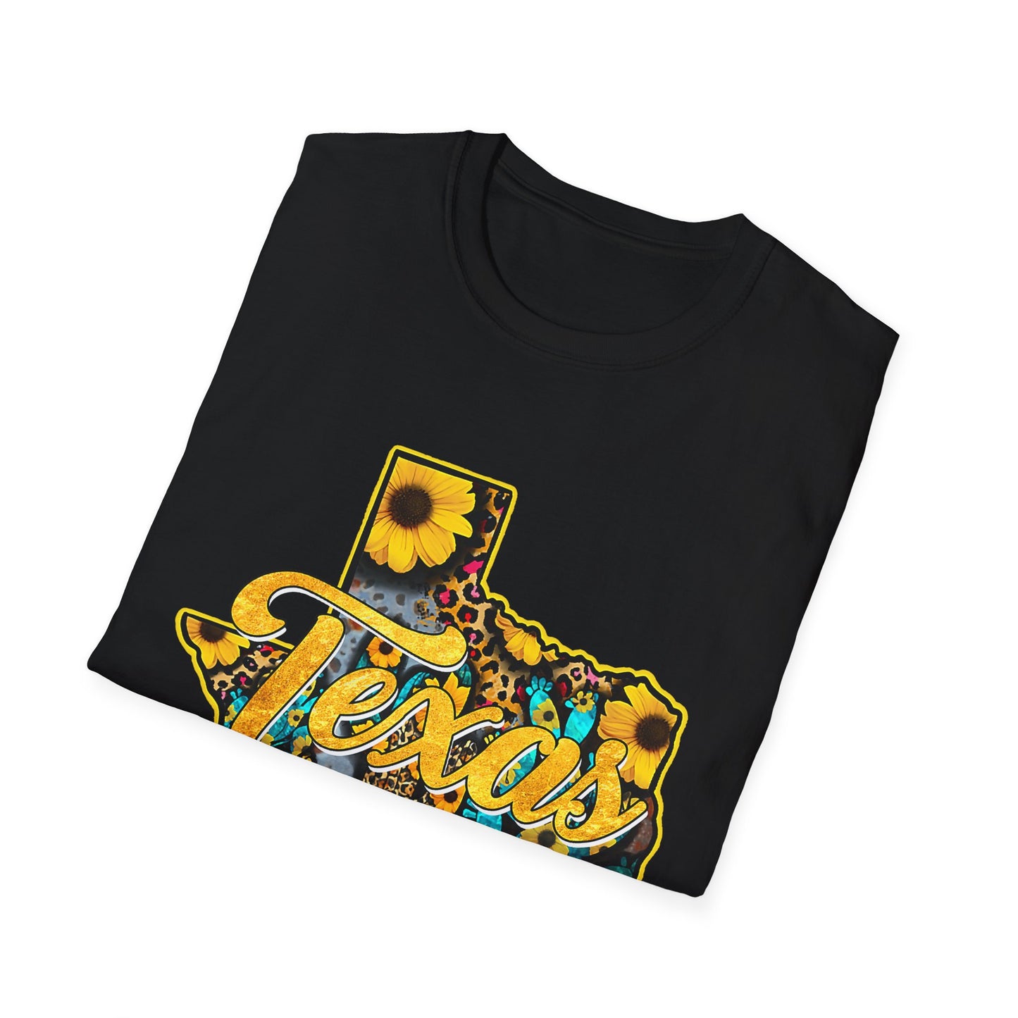 Texas Sunflower State T-Shirt — Floral Texas Map Graphic