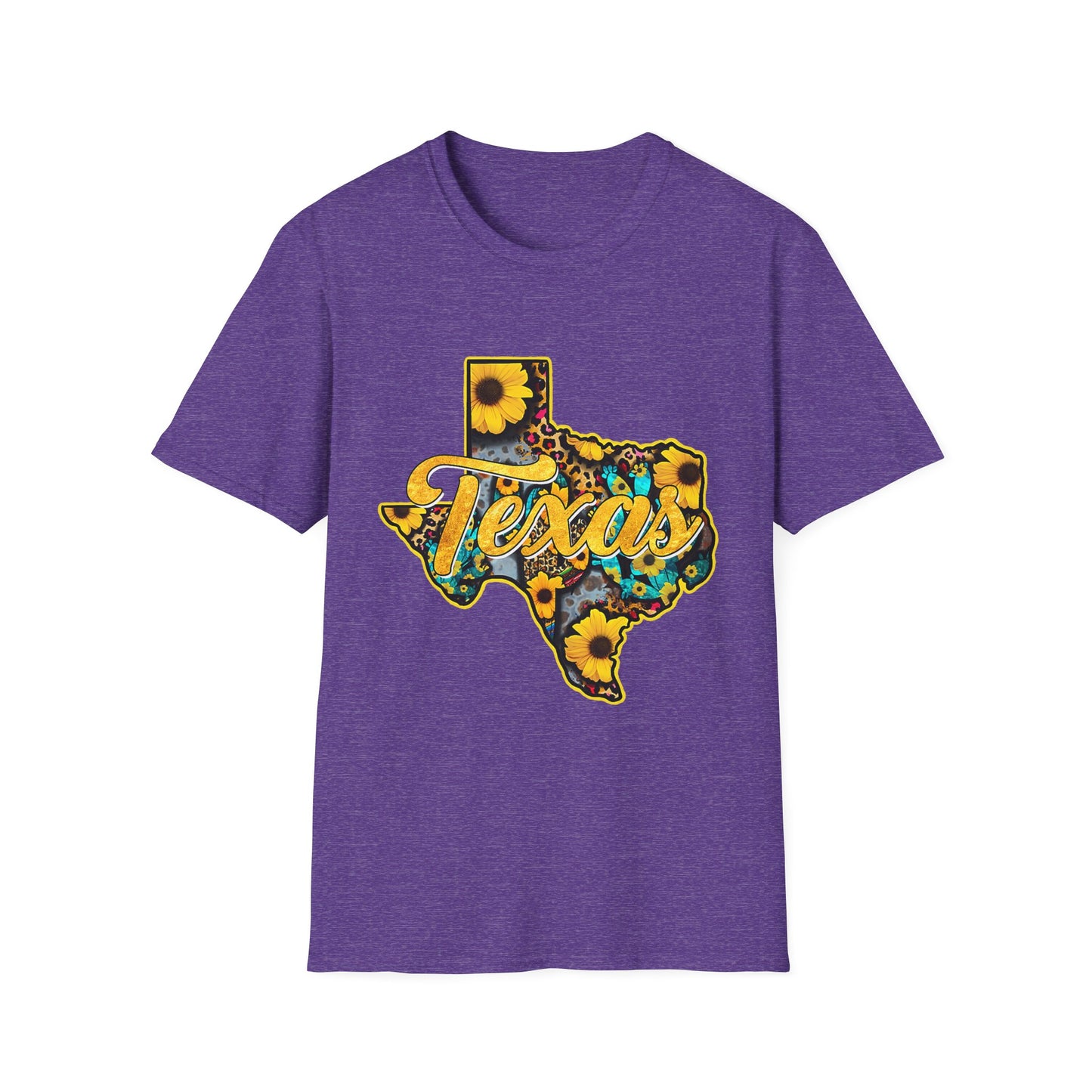 Texas Sunflower State T-Shirt — Floral Texas Map Graphic