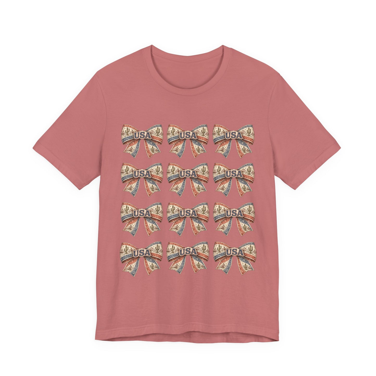 USA Patriotic Bow Pattern T-Shirt