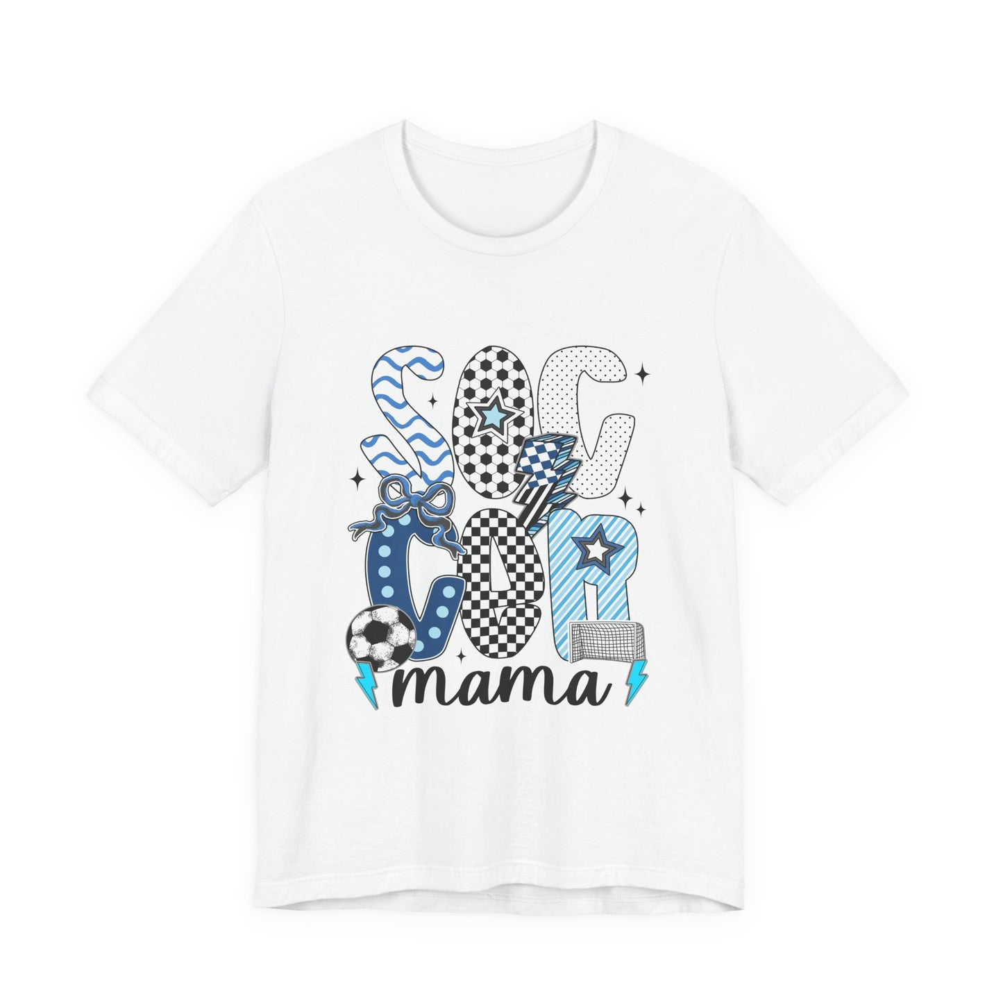 Soccer Mama Graphic Tee — 'Soccer Mama' Blue Patterned Design