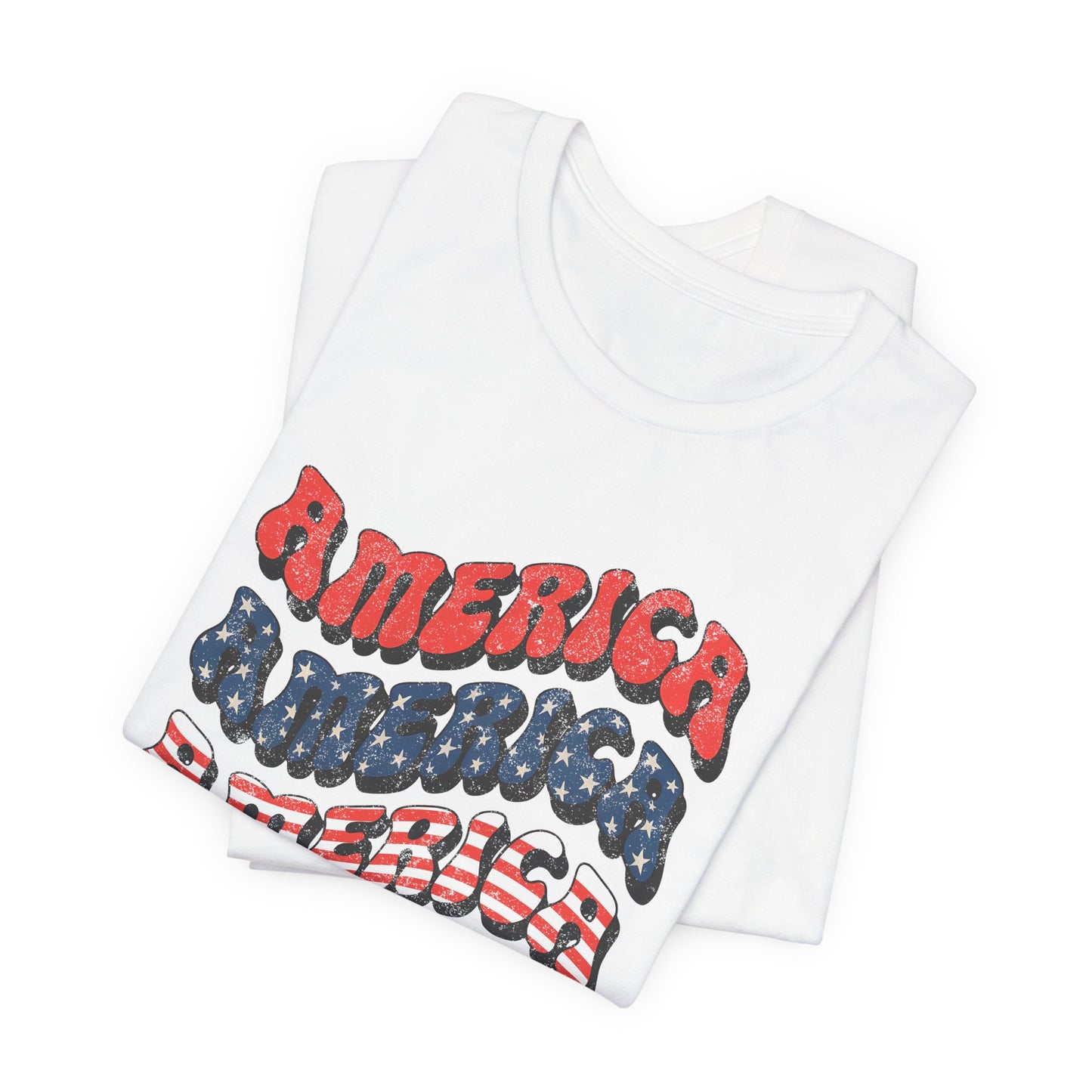Patriotic "America" Retro Wave T-Shirt