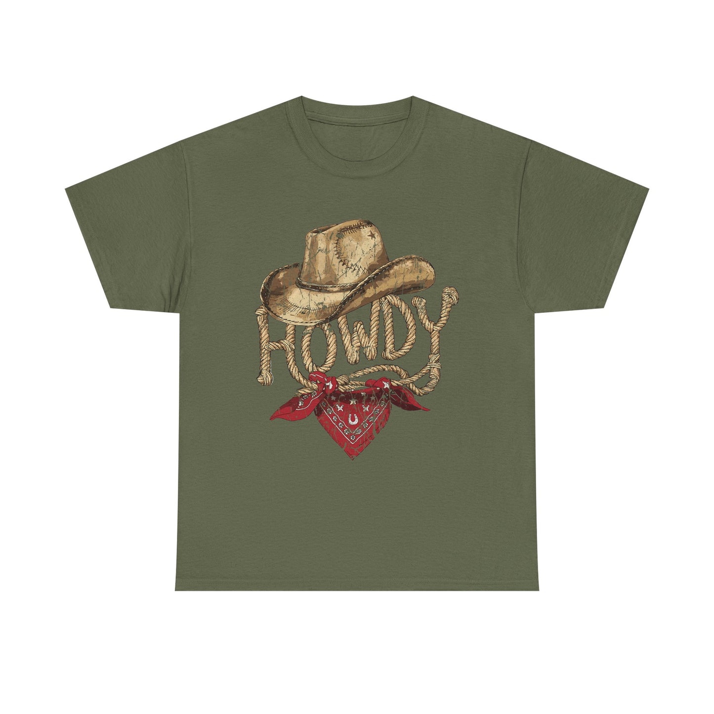 Howdy Cowboy Tee — Vintage Western Hat & Bandana Graphic