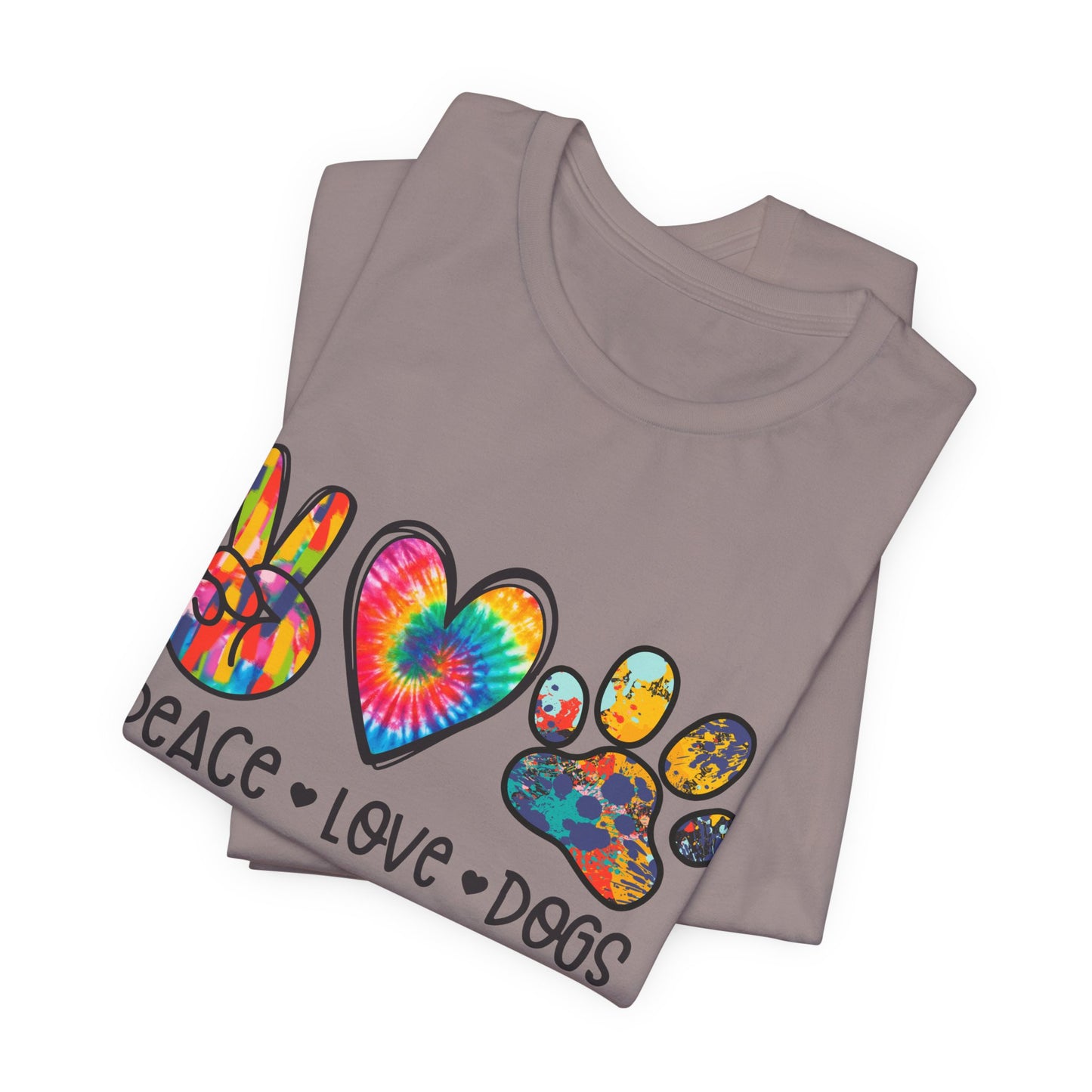 Peace Love Dogs Tie-Dye T-Shirt