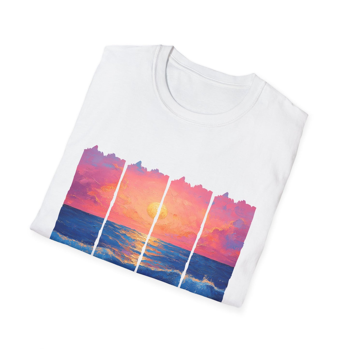 Sunset Ocean Panels T-Shirt — Inspirational Beach Sunset Graphic