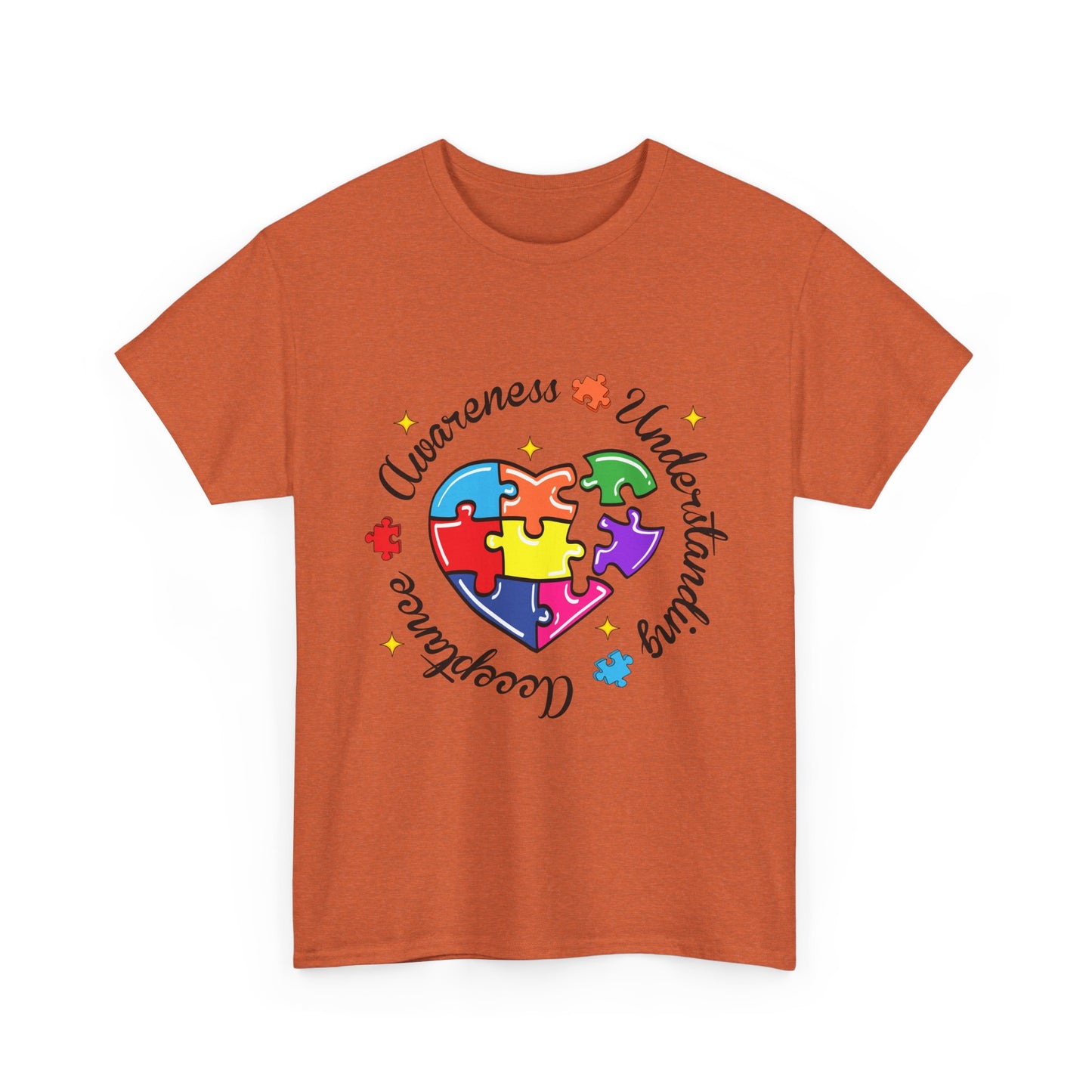 Autism Awareness Puzzle Heart T-Shirt – 'Awareness, Understanding, Acceptance'