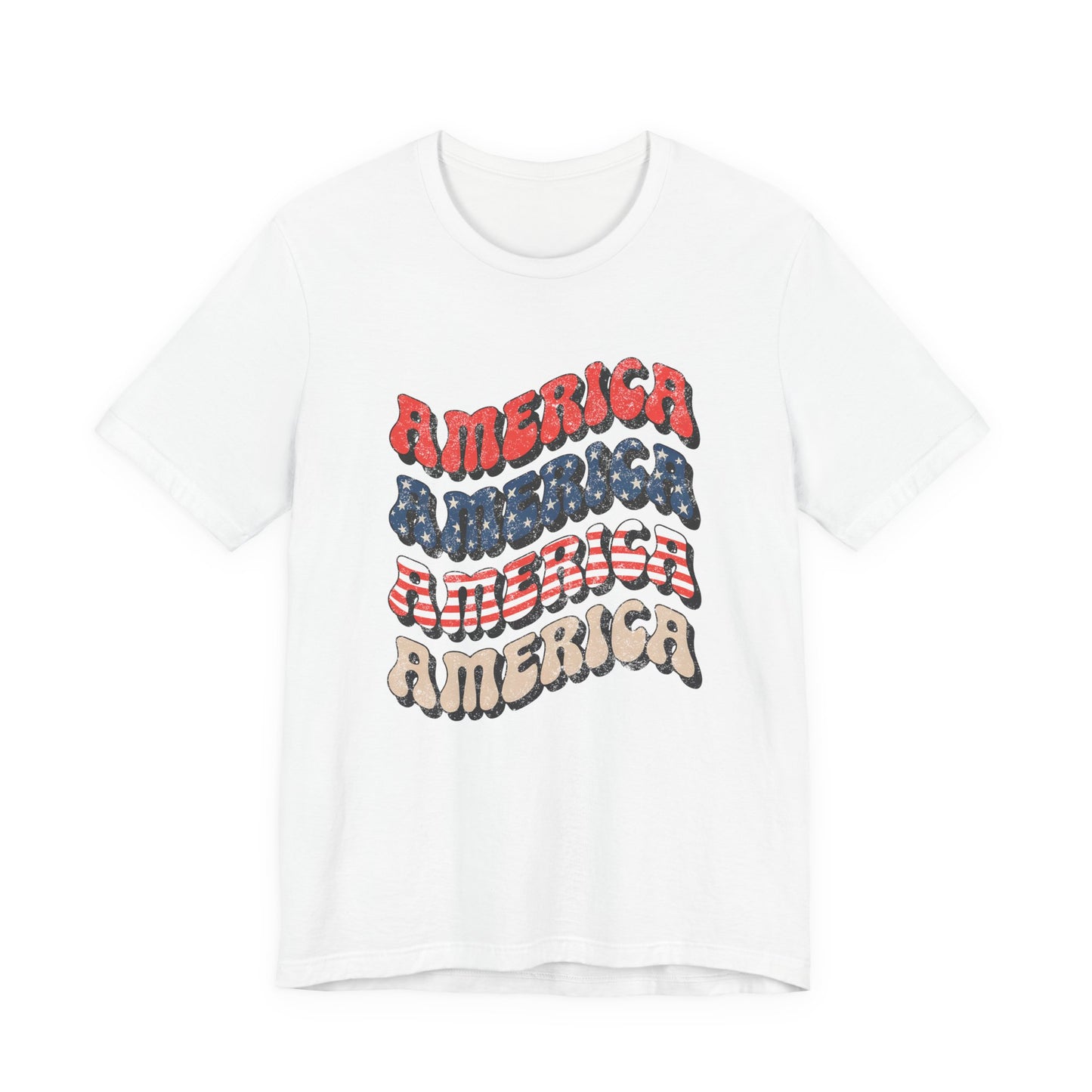 Patriotic "America" Retro Wave T-Shirt