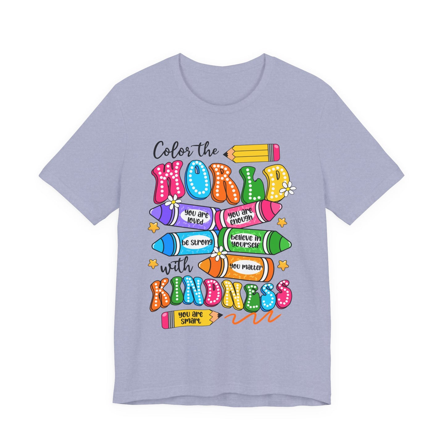 Color the World with Kindness T-Shirt — Kids & Teachers Positive Message Tee