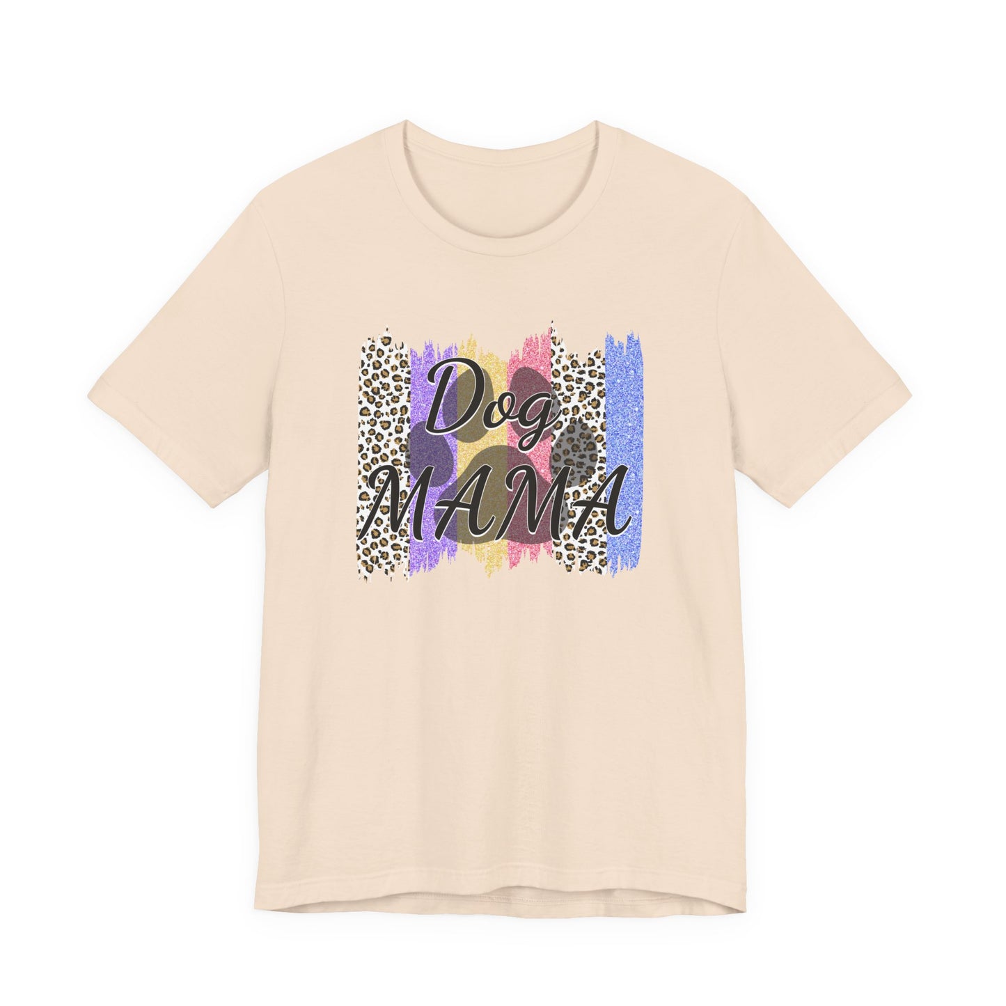 Dog Mama Tee — Leopard Brushstroke Graphic T‑Shirt for Dog Lovers