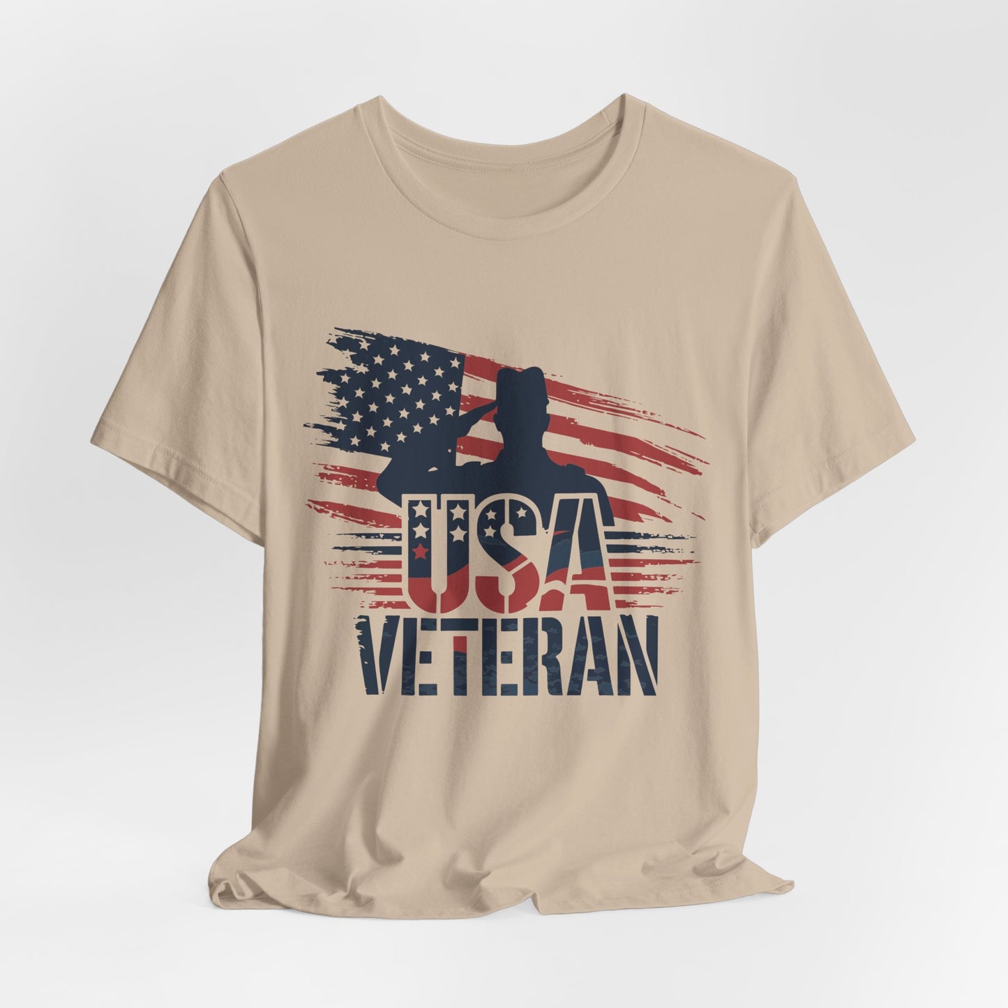 USA Veteran T-Shirt – American Flag Silhouette Patriotic Tee