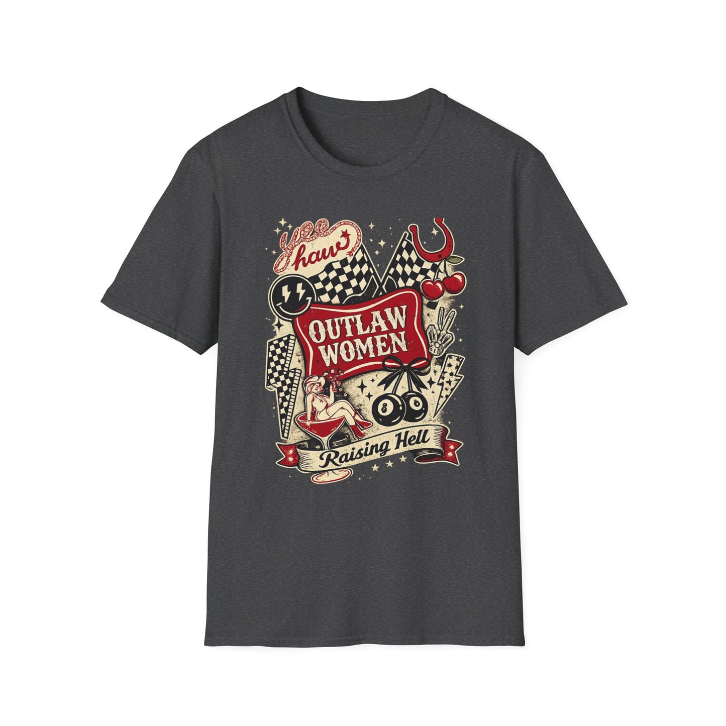 Outlaw Women T-Shirt — Raising Hell Vintage Rockabilly Design