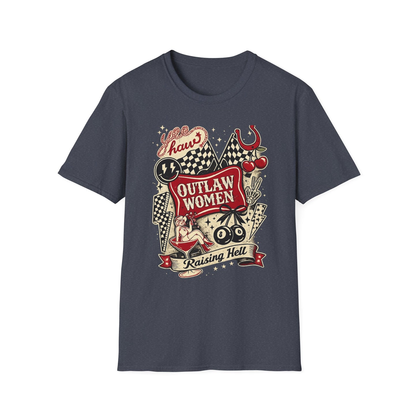 Outlaw Women T-Shirt — Raising Hell Vintage Rockabilly Design