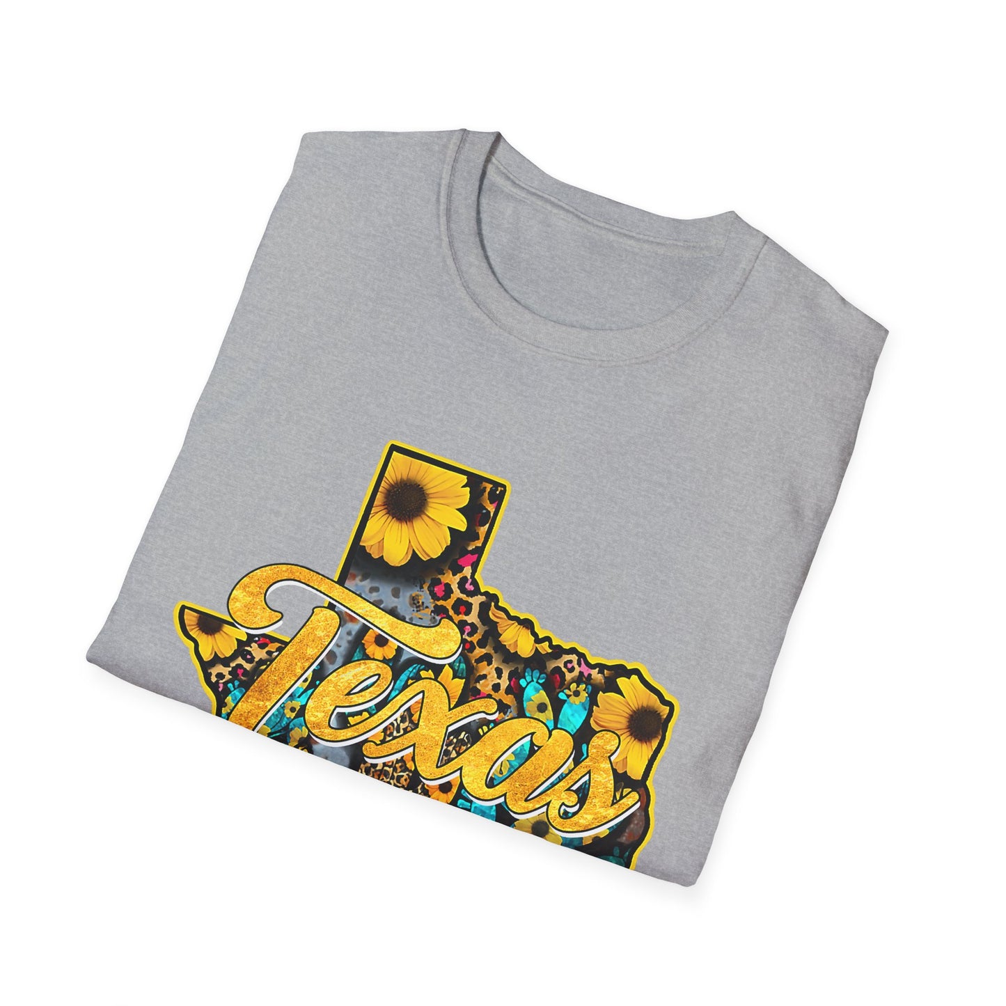 Texas Sunflower State T-Shirt — Floral Texas Map Graphic
