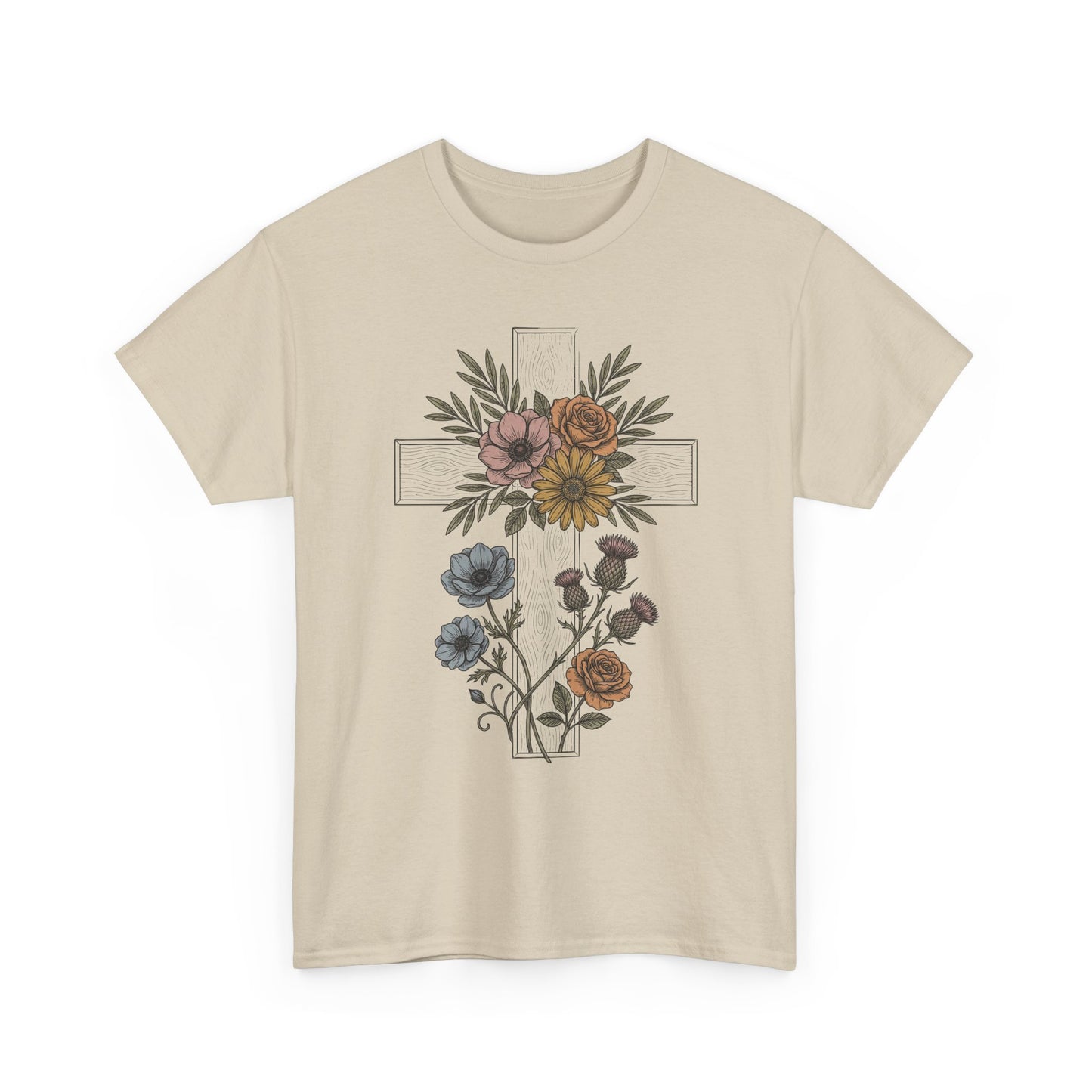 Faith Floral T‑Shirt — "Even in the Chaos His Grace Still Finds Me" Inspirational Tee