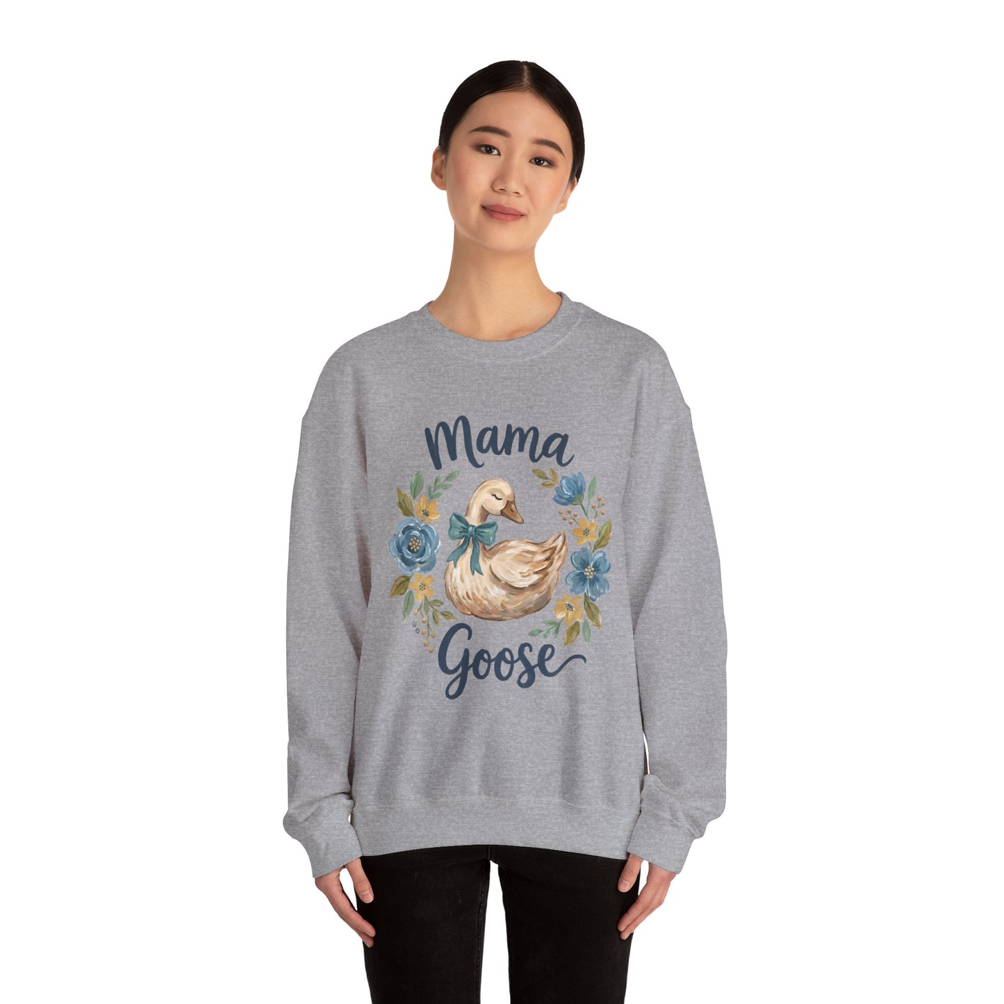 Mama Goose Crewneck Sweatshirt – Floral Duckling Mom Cozy Pullover
