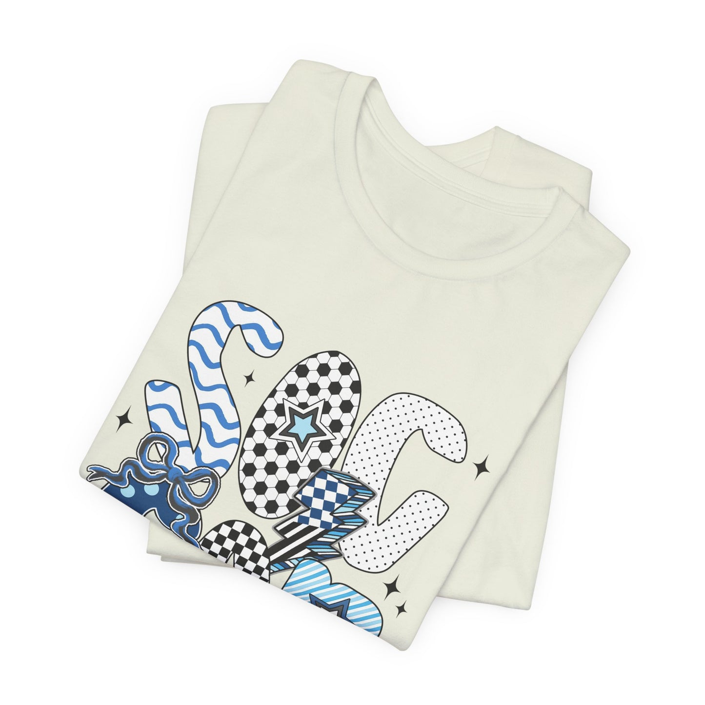 Soccer Mama Graphic Tee — 'Soccer Mama' Blue Patterned Design
