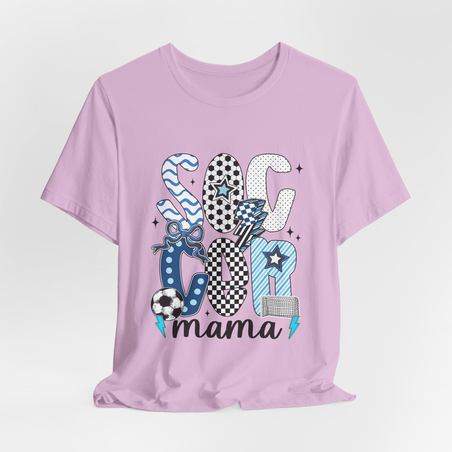 Soccer Mama Graphic Tee — 'Soccer Mama' Blue Patterned Design