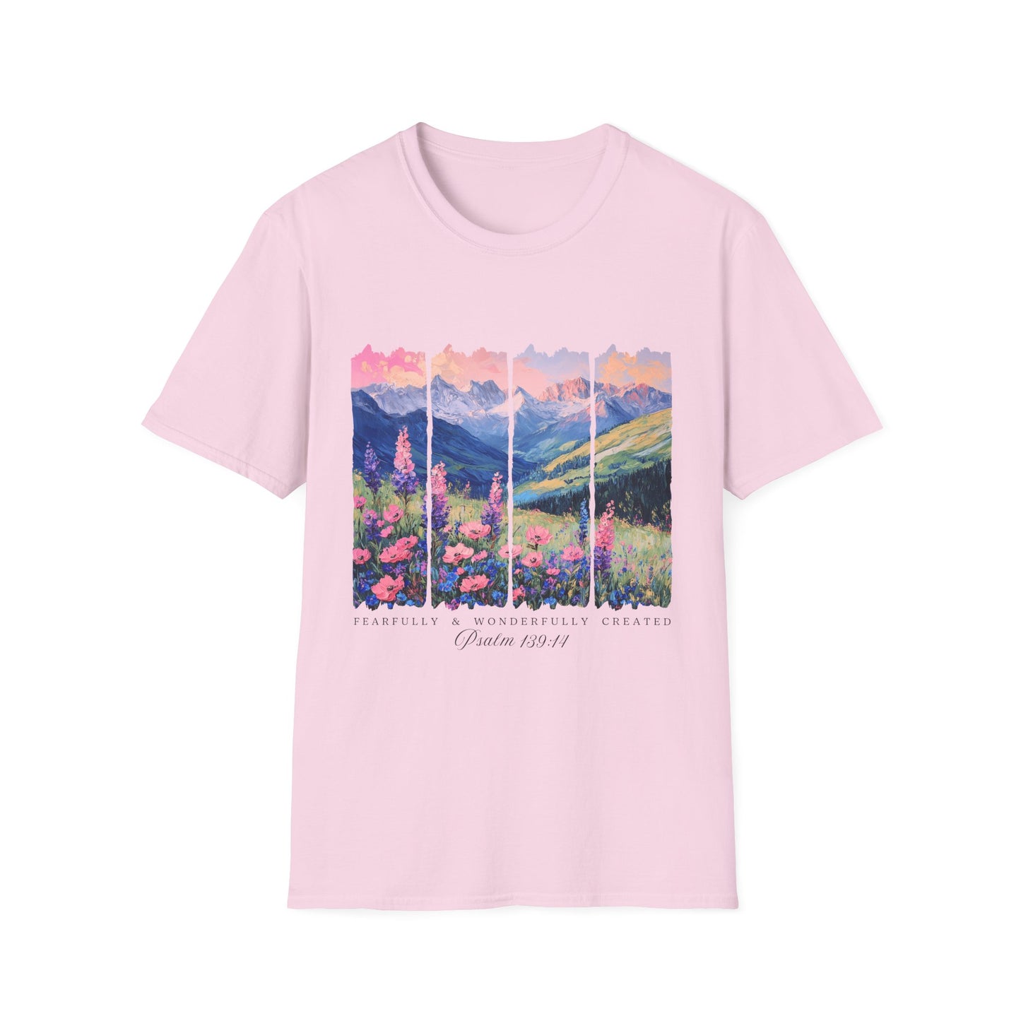 Mountain Wildflower T-Shirt — Scenic Sunrise Landscape Tee