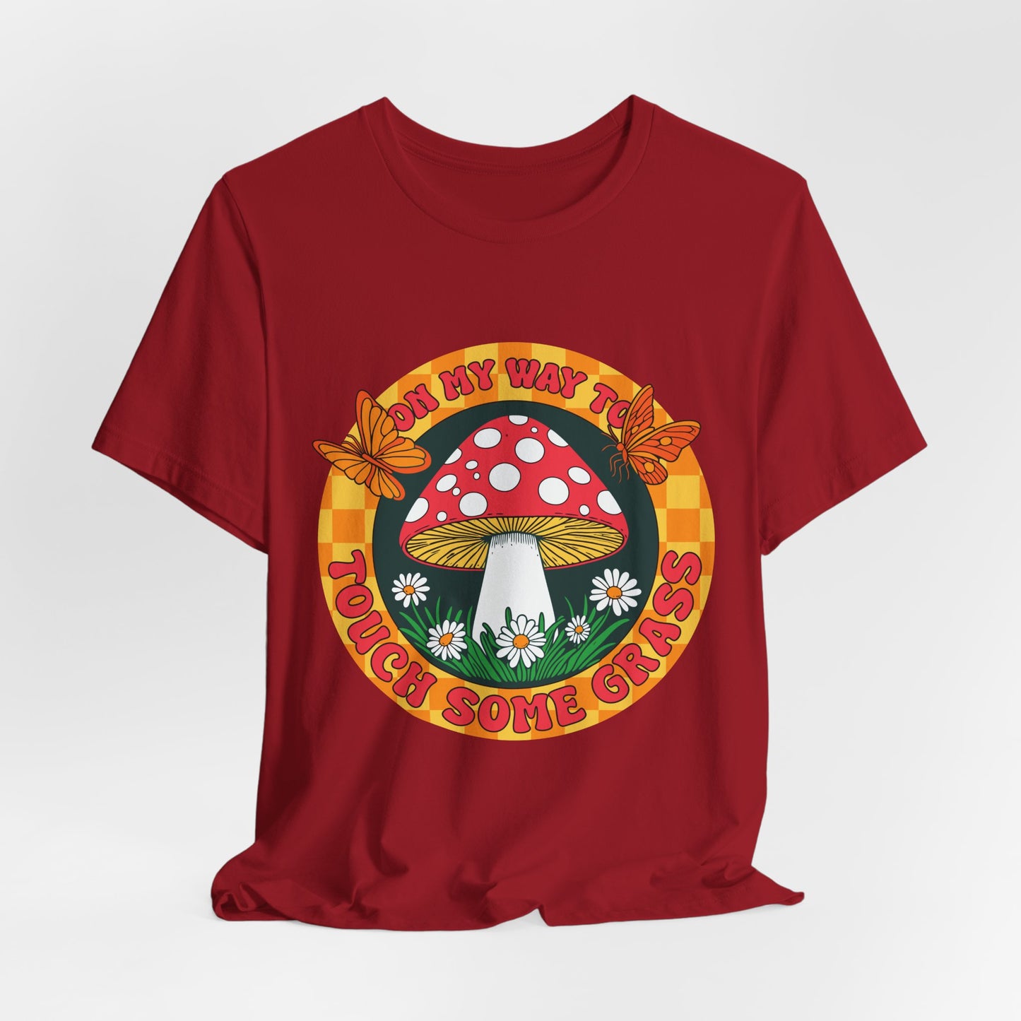 Mushroom Graphic Tee - "Mind My Way" Retro Fungi Shirt