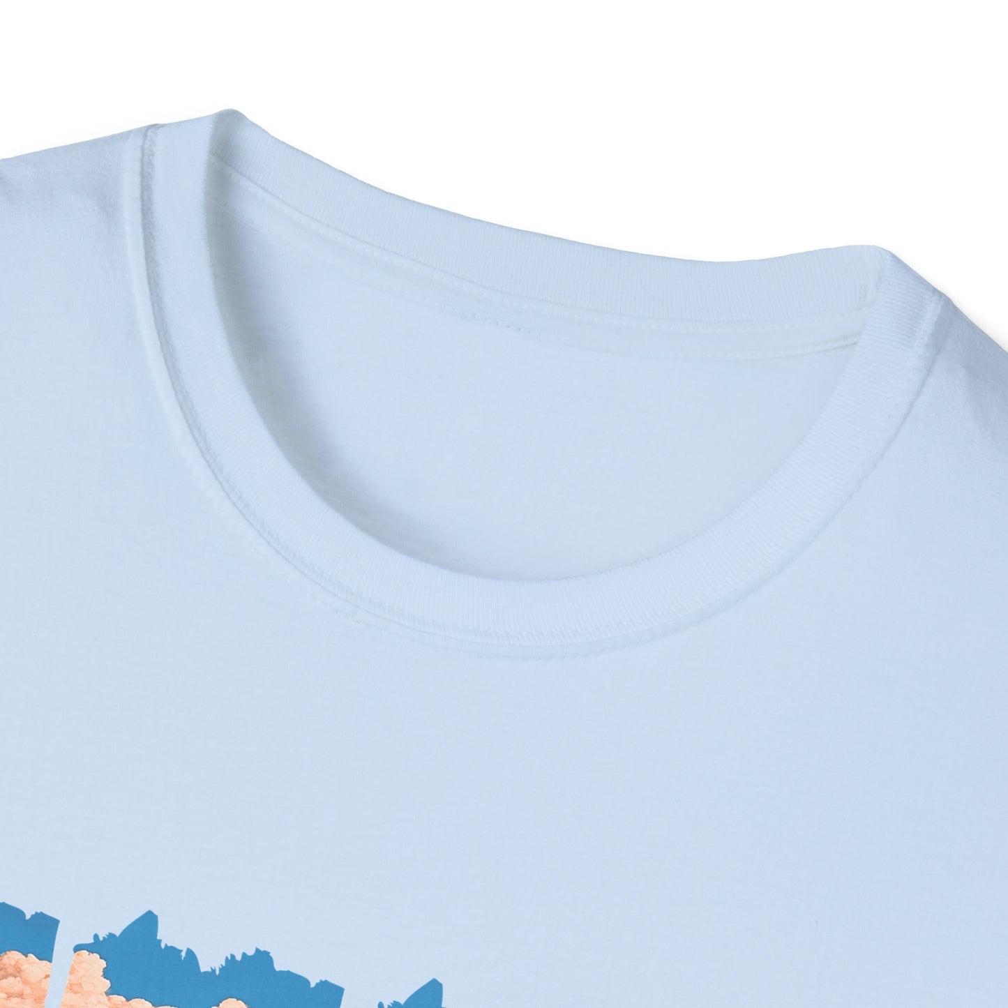 Scenic Meadow Sunrise T-Shirt — Vintage Window Pane Mountain Landscape Tee