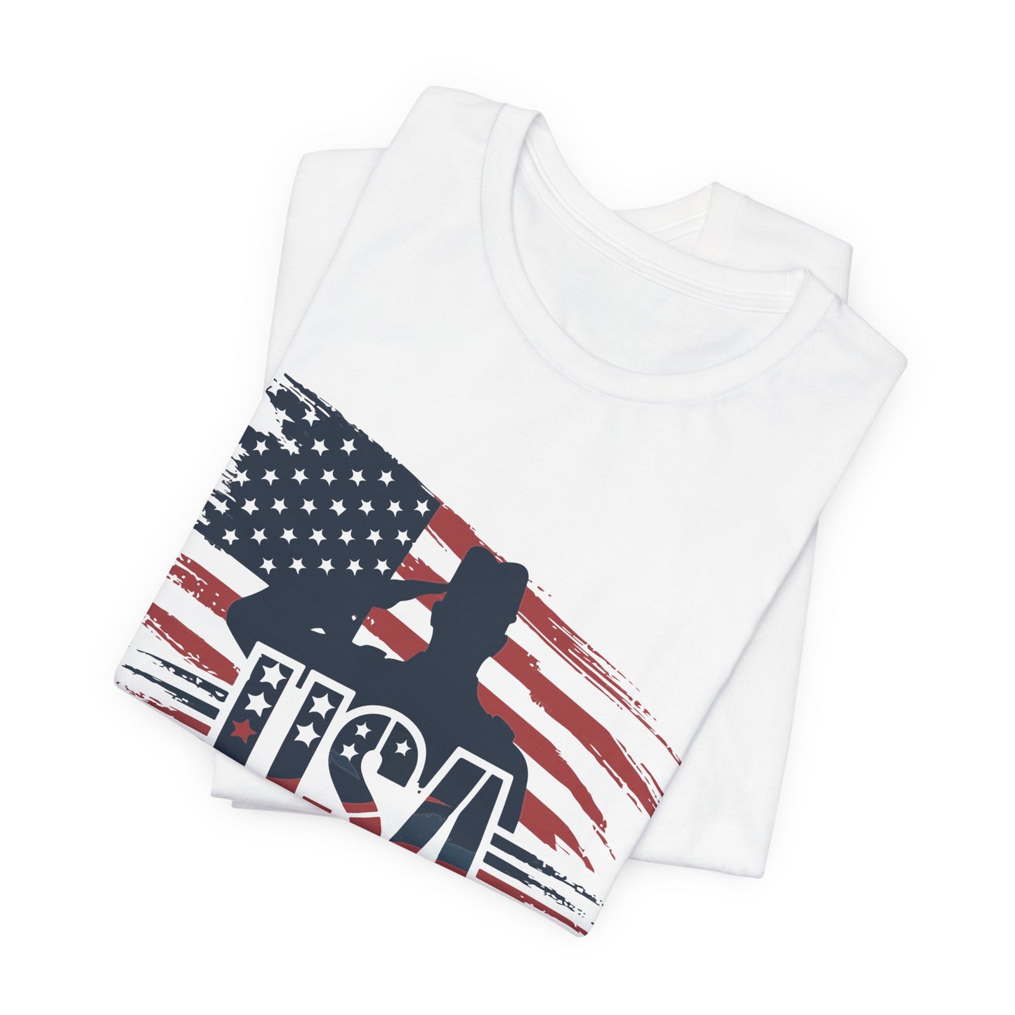 USA Veteran T-Shirt – American Flag Silhouette Patriotic Tee