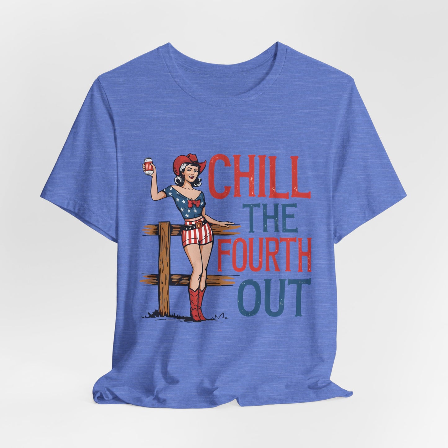 Fourth of July Tee - "Chill the Fourth Out" Vintage Pinup Patriotic Shirt