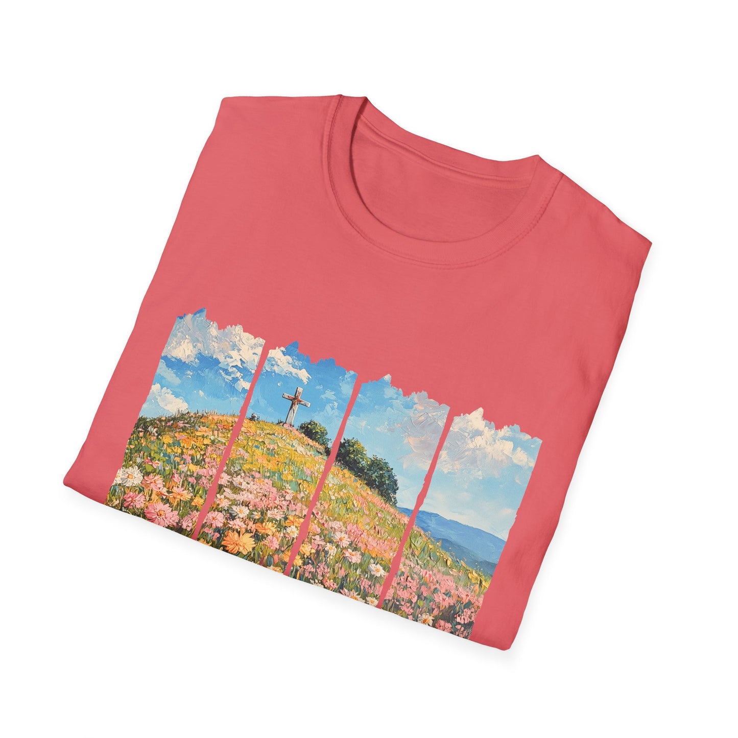 Wildflower Hills Scenic Tee — 'Live in It' Landscape Graphic T-Shirt