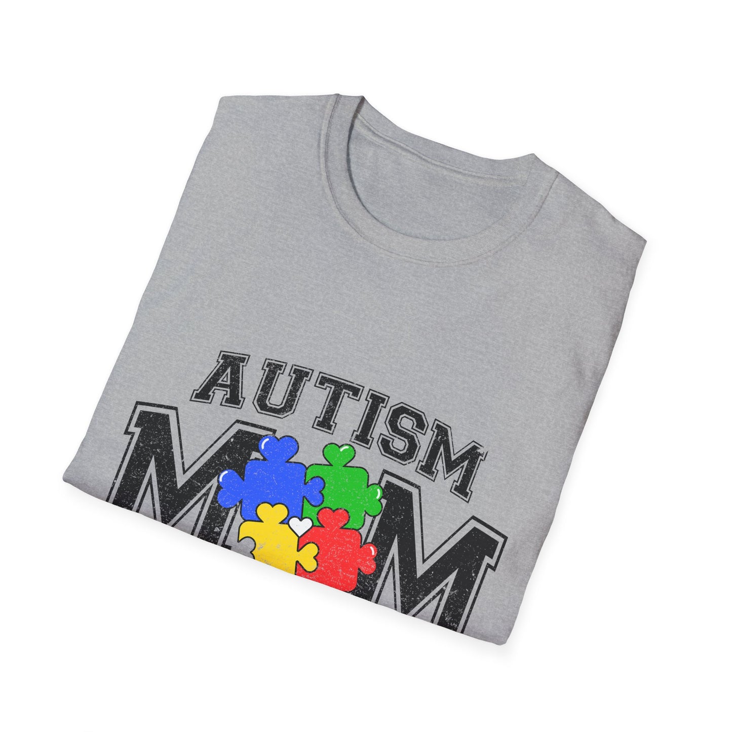 Autism Mom T-Shirt — "Like a Normal Mom Except Much Stronger" Puzzle Heart Tee