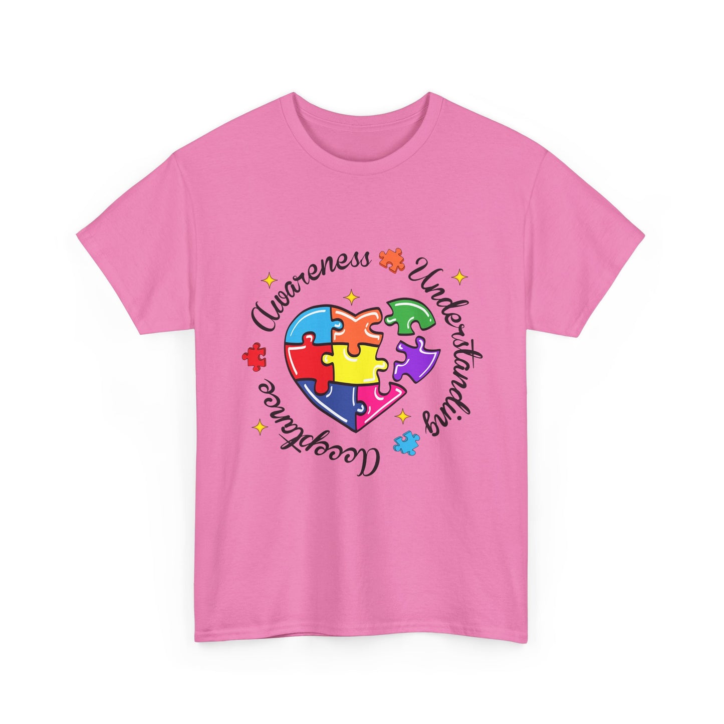 Autism Awareness Puzzle Heart T-Shirt – 'Awareness, Understanding, Acceptance'