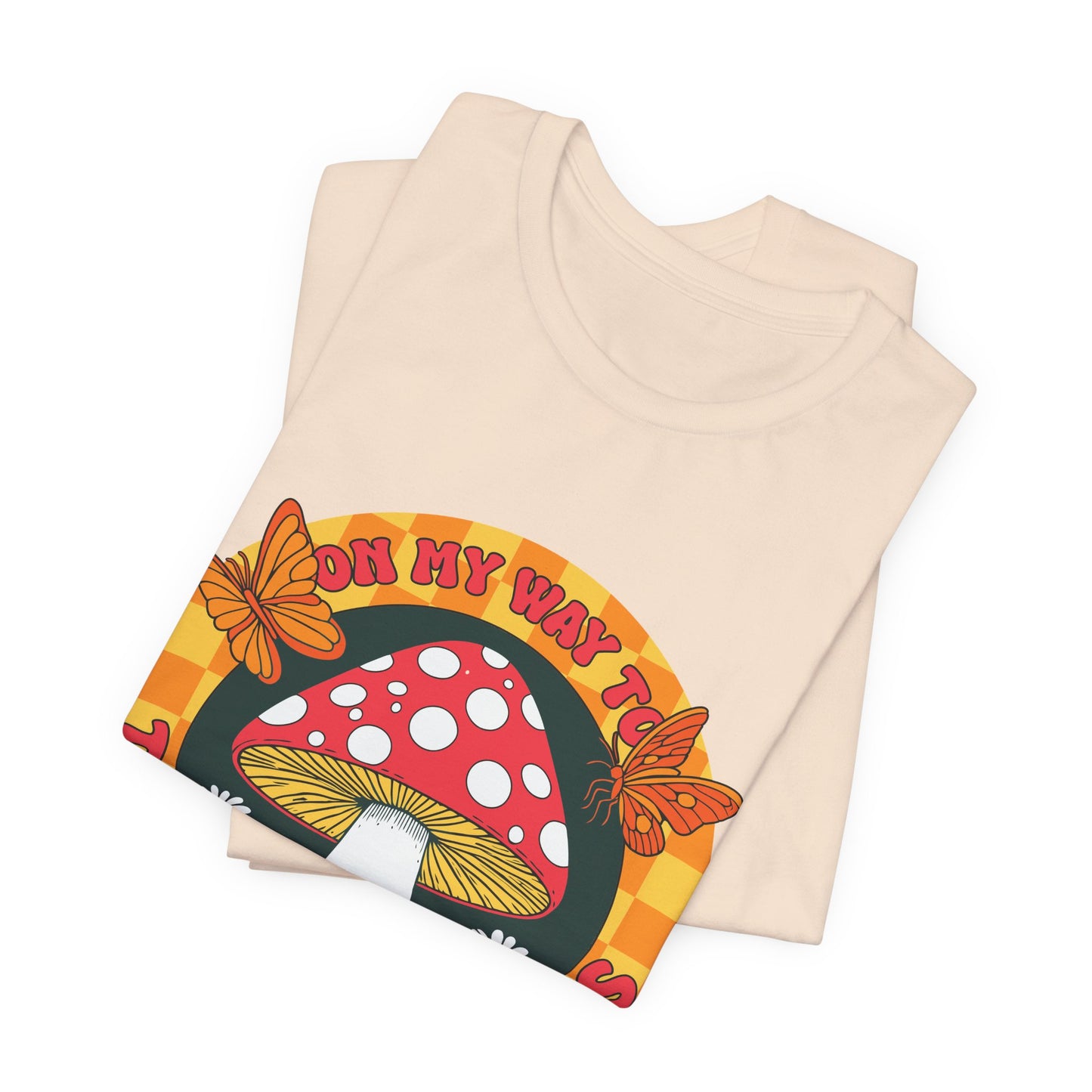 Mushroom Graphic Tee - "Mind My Way" Retro Fungi Shirt